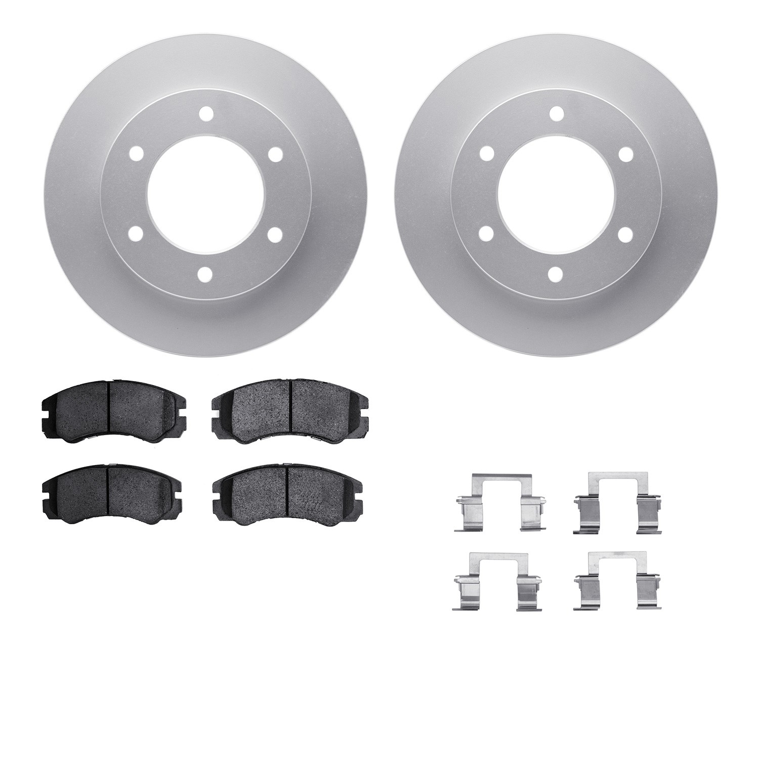 DYN 4512-37009 DFC GEOSPEC Coated Rotors with 5000 Brake Pads - Ceramic and Hardware