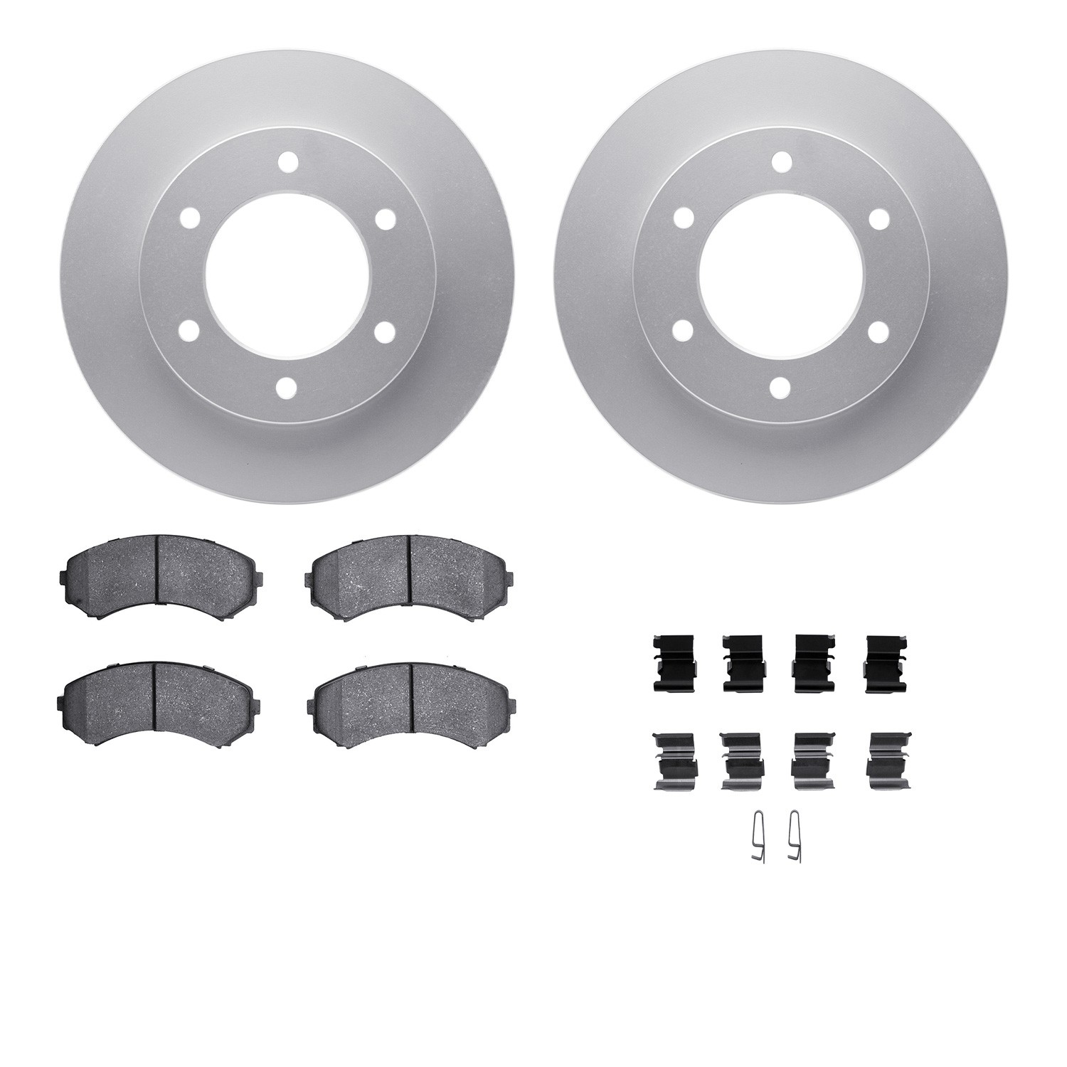 DYN 4512-37010 DFC GEOSPEC Coated Rotors with 5000 Brake Pads - Ceramic and Hardware