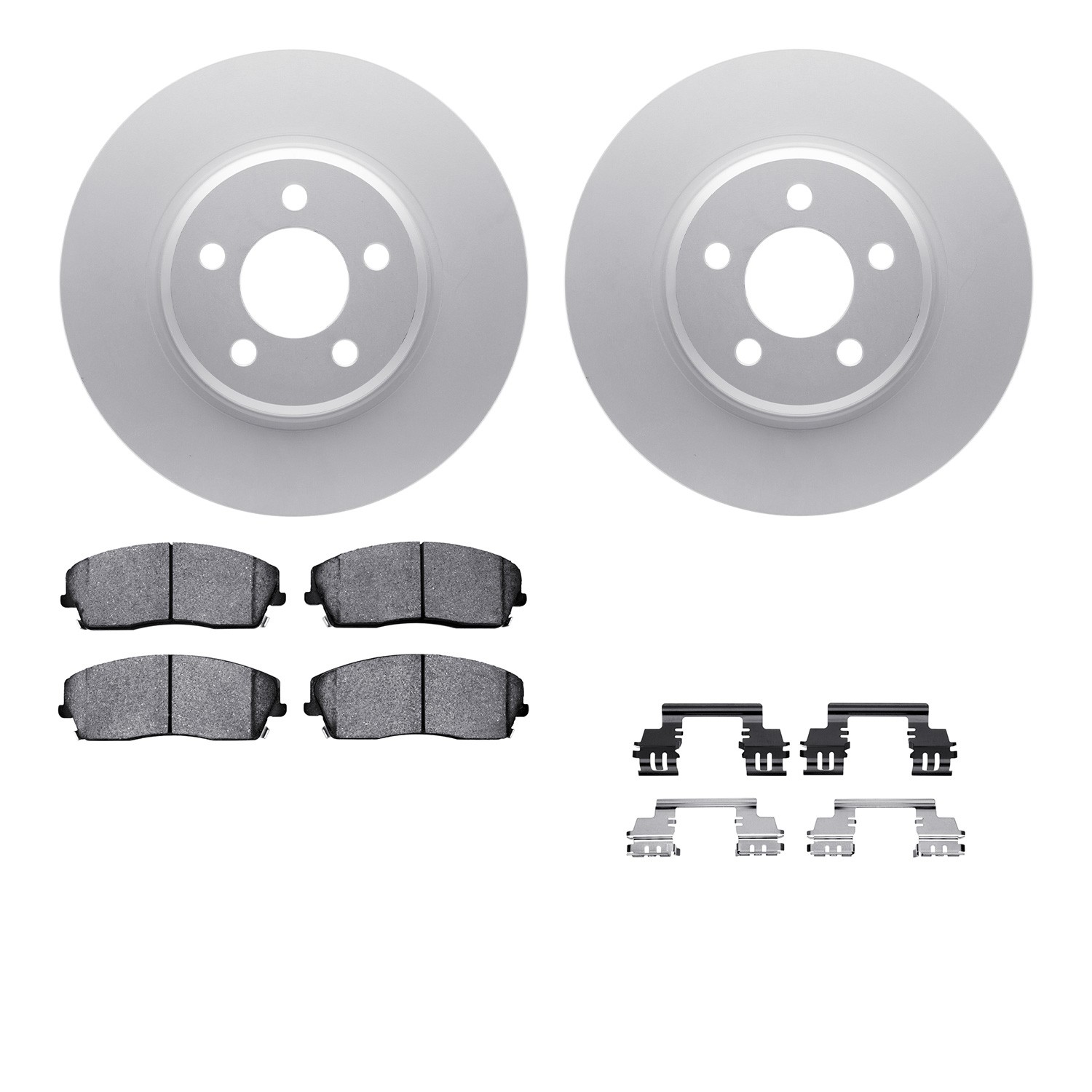 DYN-4512-39040 DFC GEOSPEC Coated Rotors with 5000 Brake Pads - Ceramic and Hardware