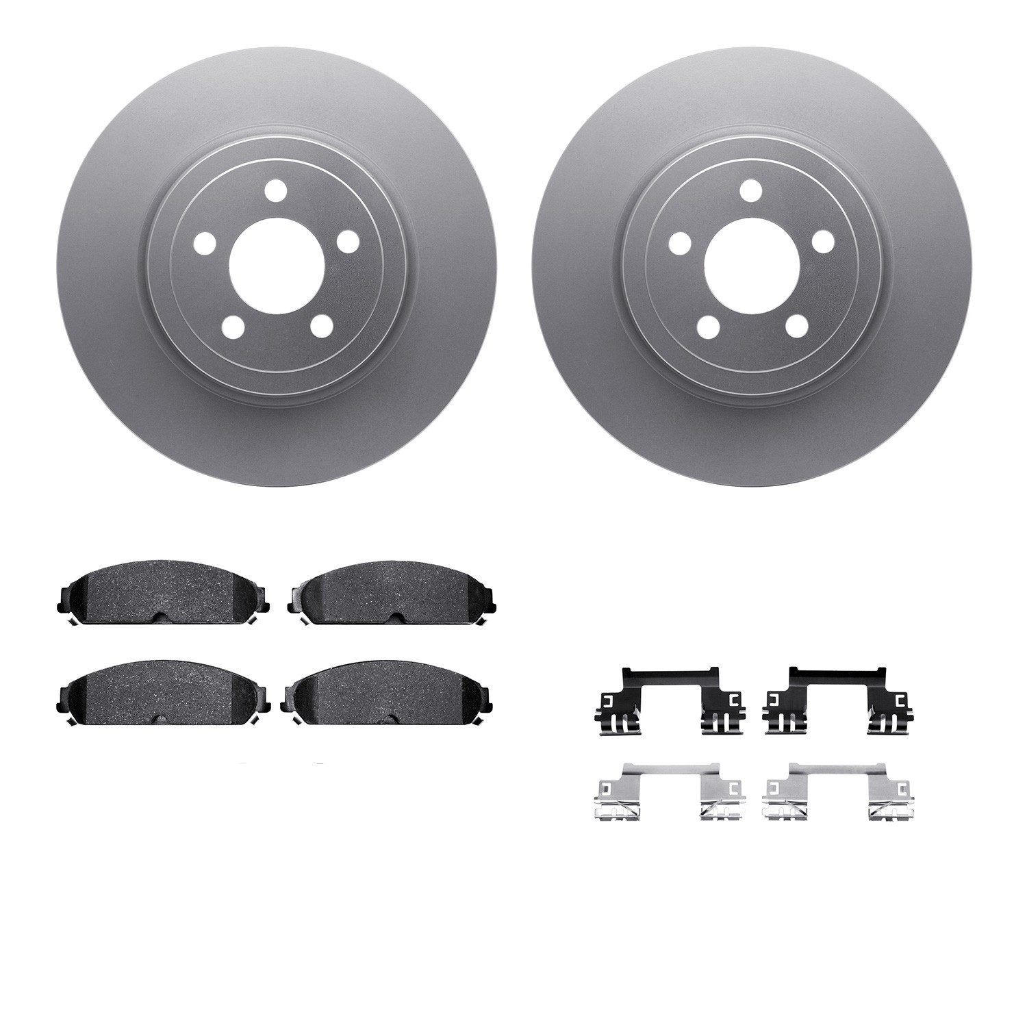 DYN 4512-39043 DFC GEOSPEC Coated Rotors with 5000 Brake Pads - Ceramic and Hardware
