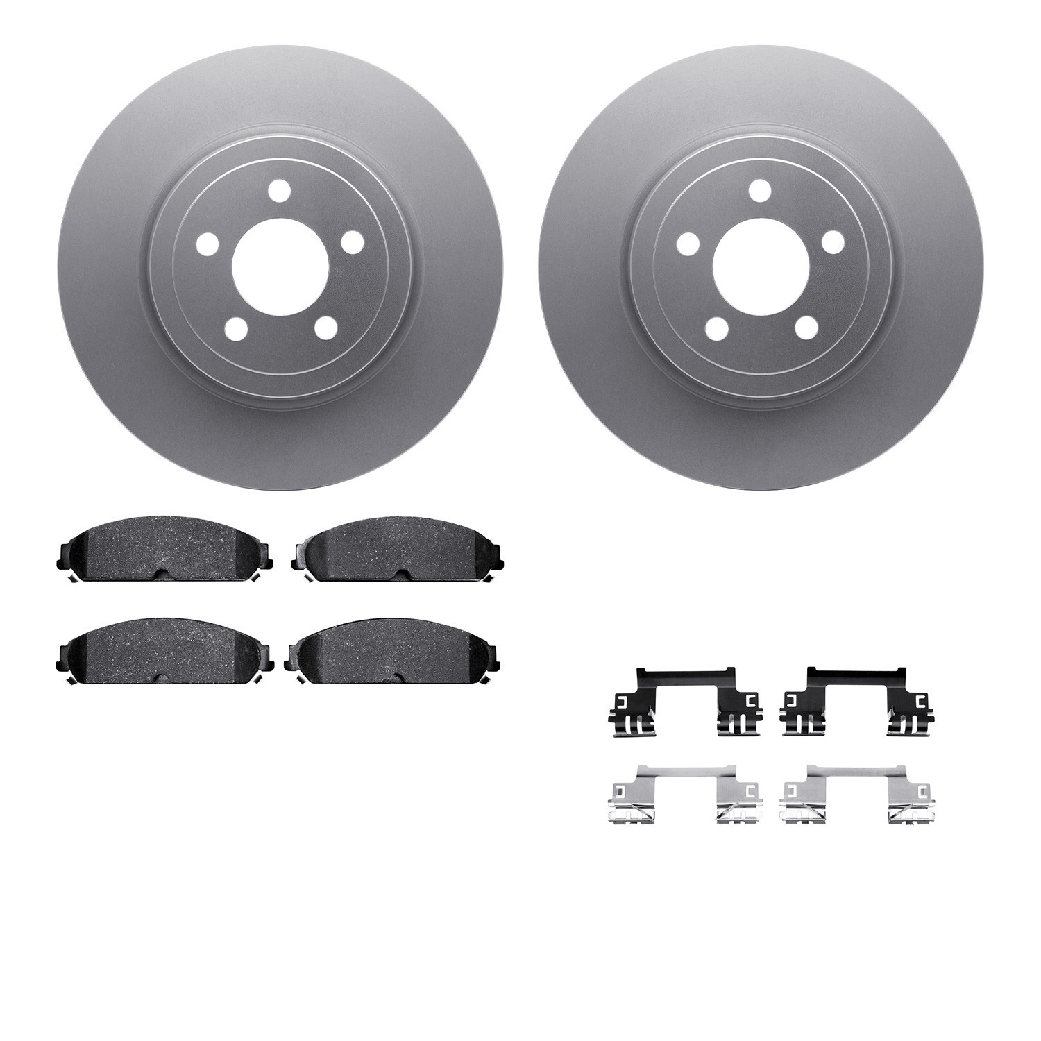 DYN 4512-39044 DFC GEOSPEC Coated Rotors with 5000 Brake Pads - Ceramic and Hardware