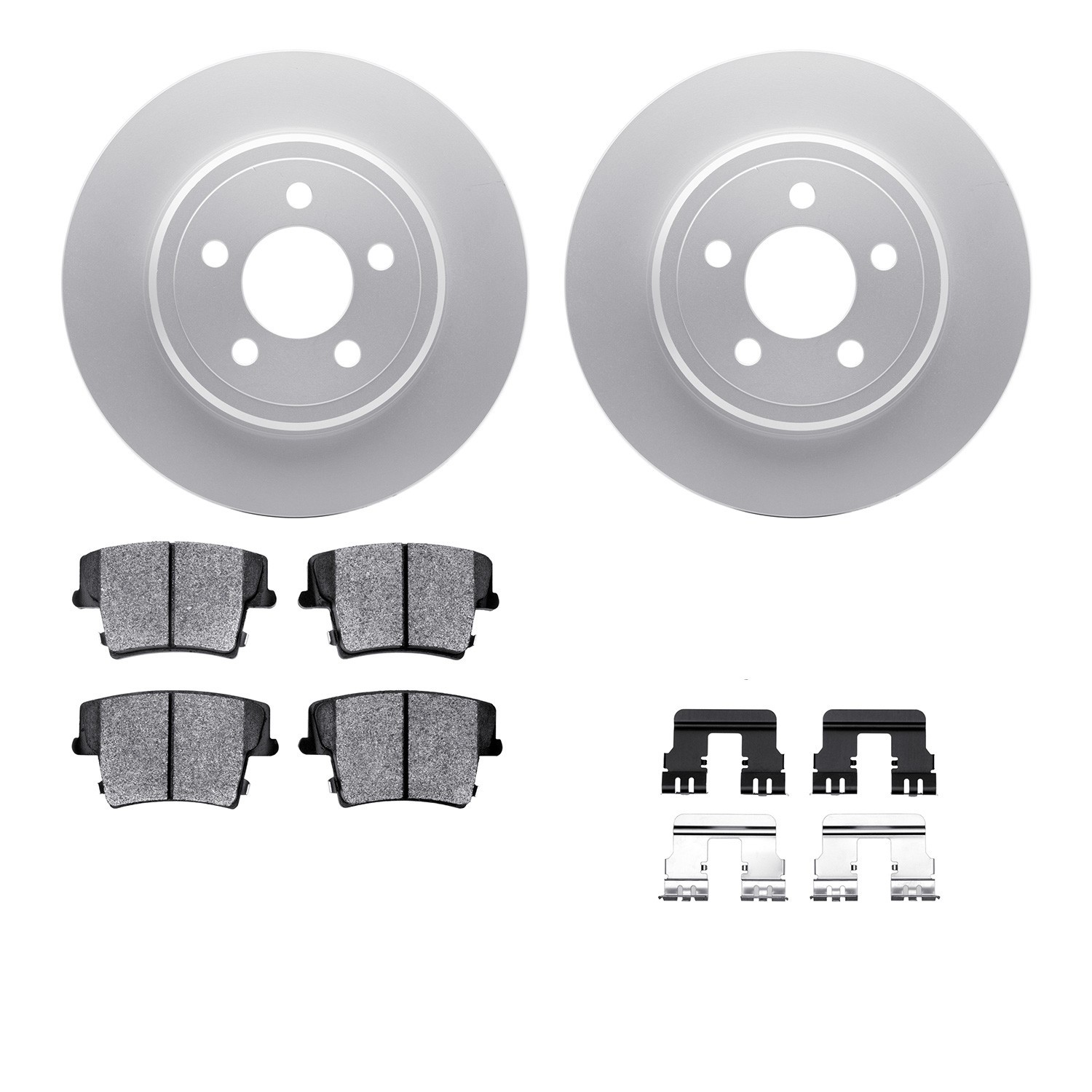DYN 4512-39045 DFC GEOSPEC Coated Rotors with 5000 Brake Pads - Ceramic and Hardware