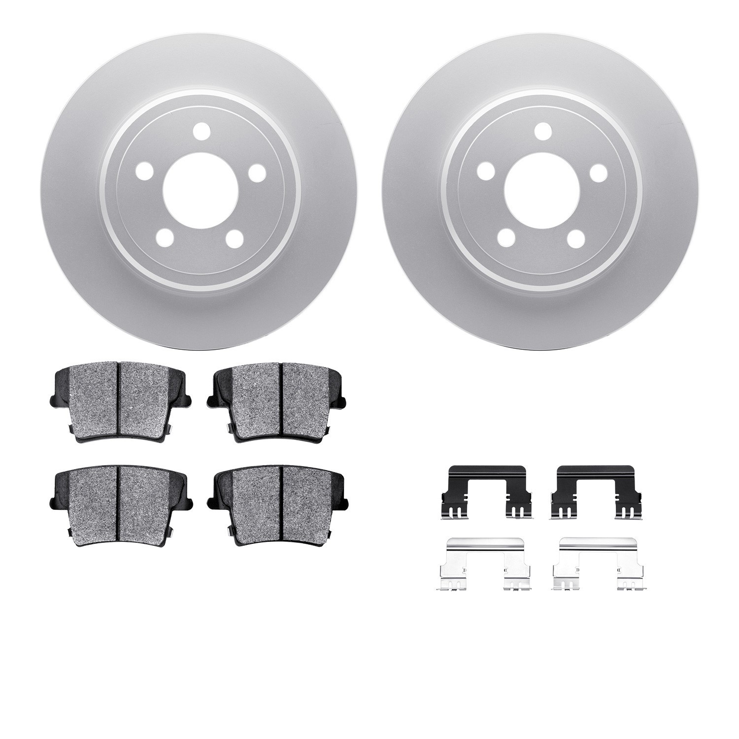 DYN 4512-39047 DFC GEOSPEC Coated Rotors with 5000 Brake Pads - Ceramic and Hardware