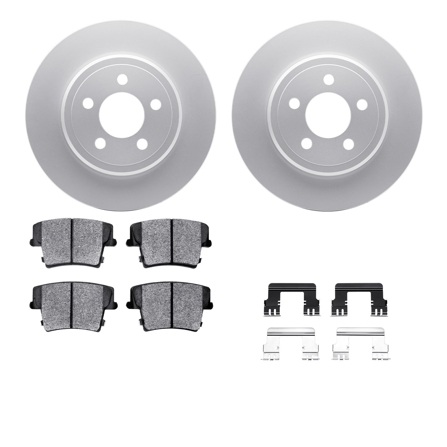 DYN 4512-39048 DFC GEOSPEC Coated Rotors with 5000 Brake Pads - Ceramic and Hardware