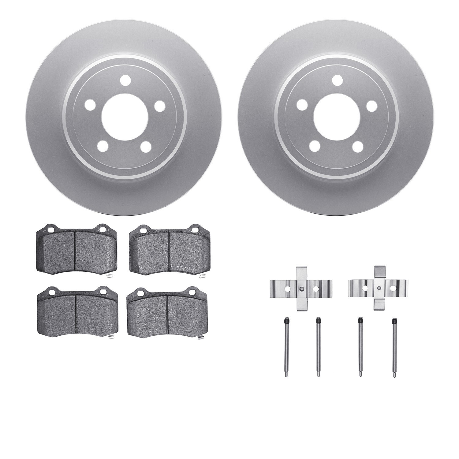 DYN 4512-39051 DFC GEOSPEC Coated Rotors with 5000 Brake Pads - Ceramic and Hardware