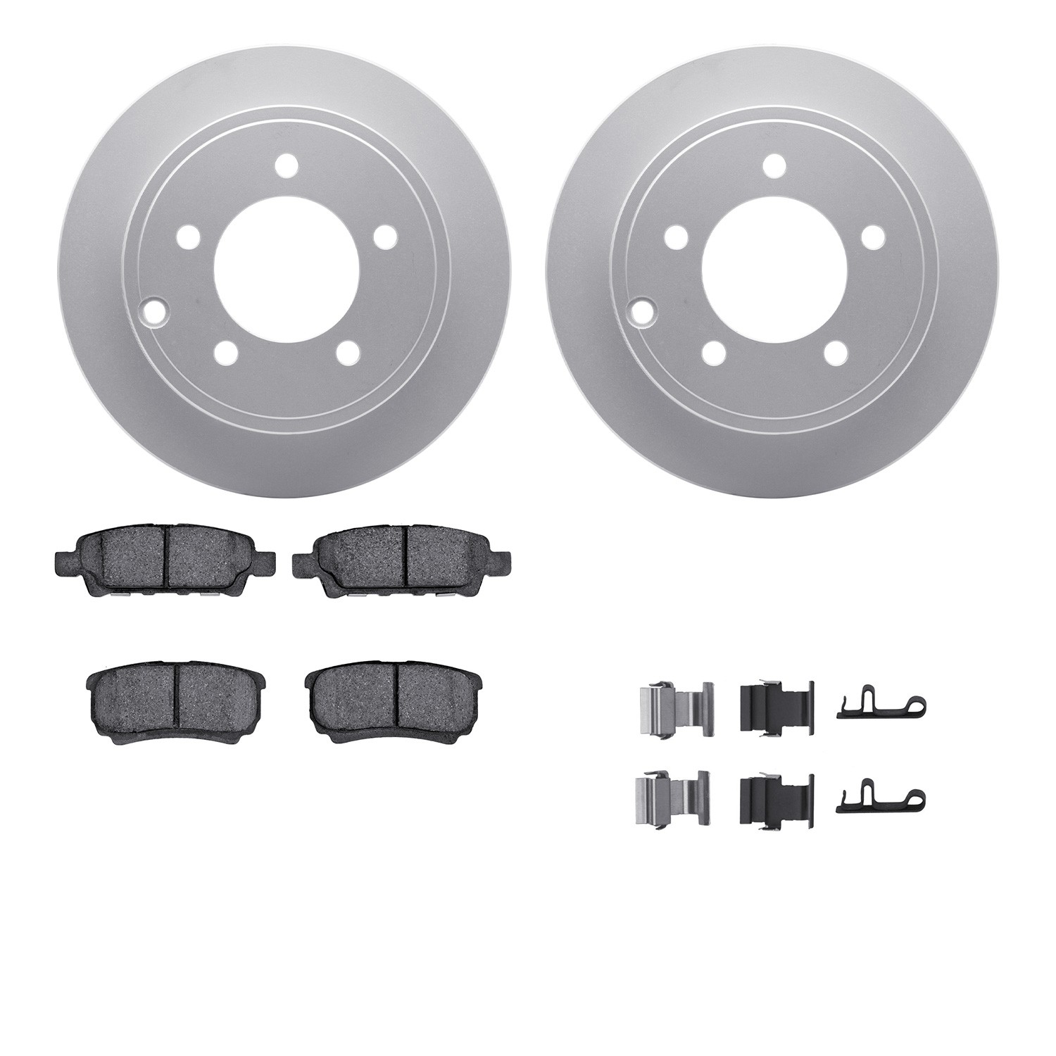 DYN 4512-39054 DFC GEOSPEC Coated Rotors with 5000 Brake Pads - Ceramic and Hardware