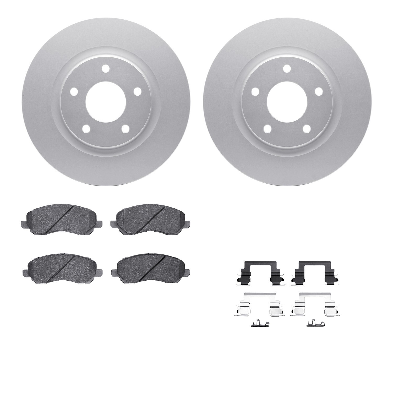 DYN-4512-39055 DFC GEOSPEC Coated Rotors with 5000 Brake Pads - Ceramic and Hardware