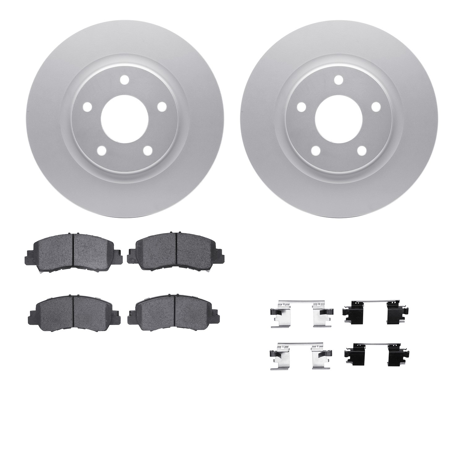 DYN 4512-39058 DFC GEOSPEC Coated Rotors with 5000 Brake Pads - Ceramic and Hardware