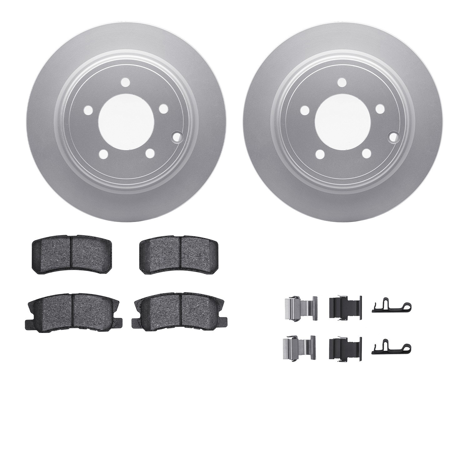 DYN 4512-39059 DFC GEOSPEC Coated Rotors with 5000 Brake Pads - Ceramic and Hardware