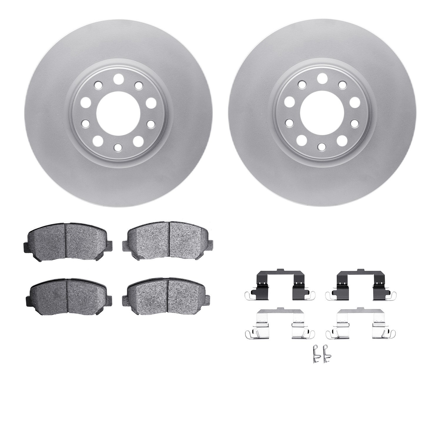 DYN 4512-39060 DFC GEOSPEC Coated Rotors with 5000 Brake Pads - Ceramic and Hardware