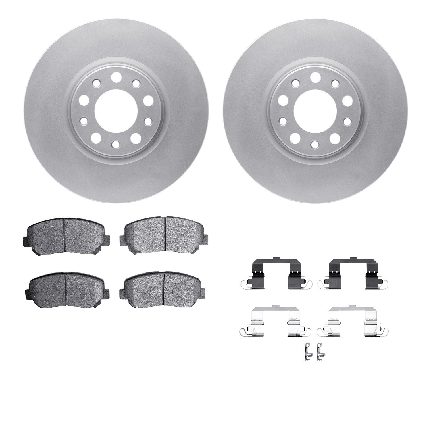 DYN 4512-39061 DFC GEOSPEC Coated Rotors with 5000 Brake Pads - Ceramic and Hardware