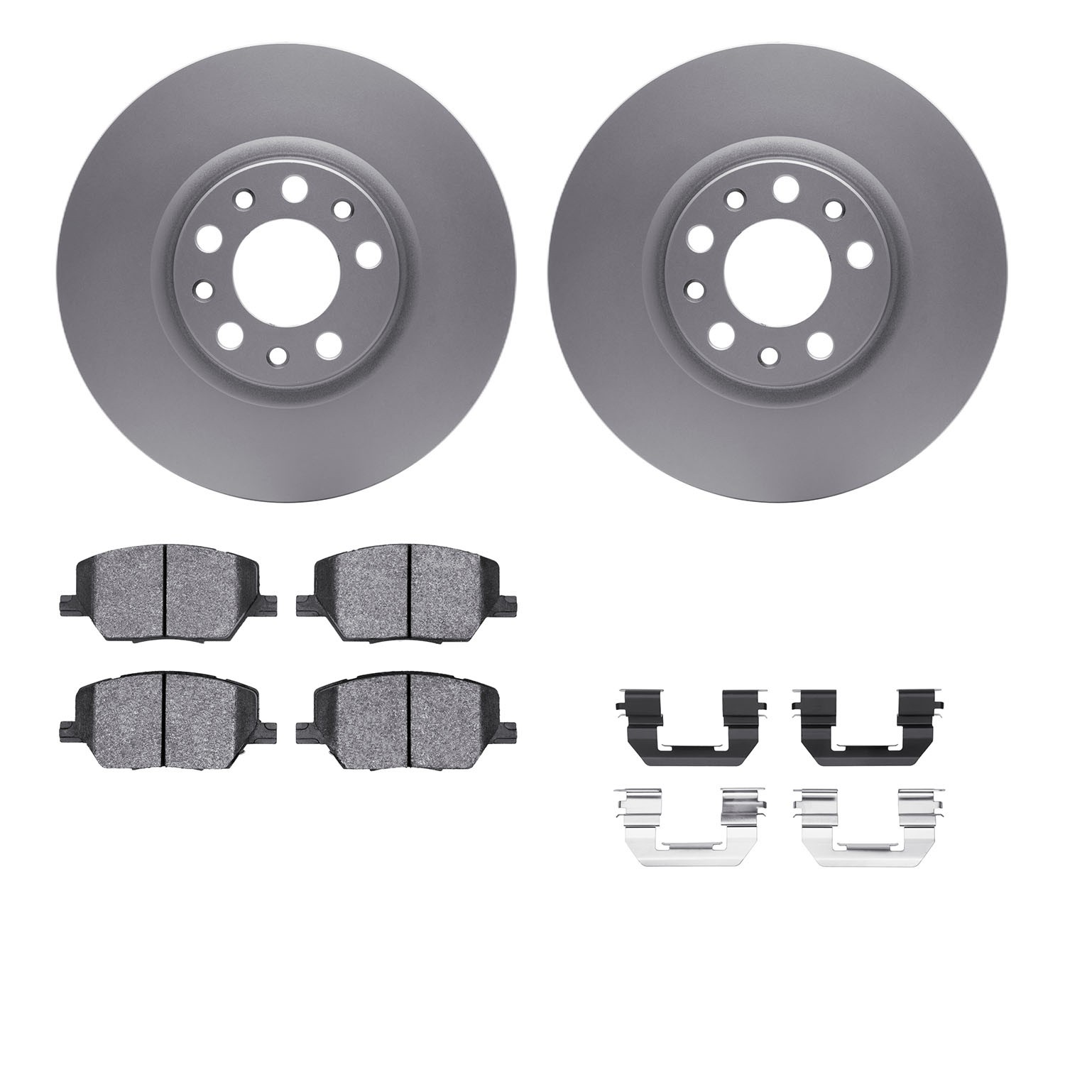 DYN 4512-39062 DFC GEOSPEC Coated Rotors with 5000 Brake Pads - Ceramic and Hardware
