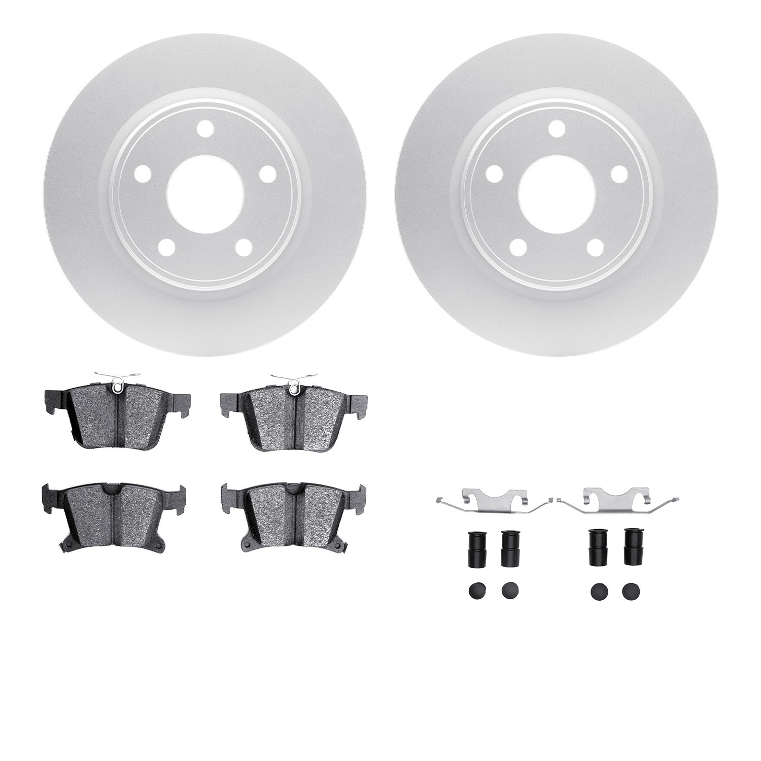 DYN 4512-39068 DFC GEOSPEC Coated Rotors with 5000 Brake Pads - Ceramic and Hardware