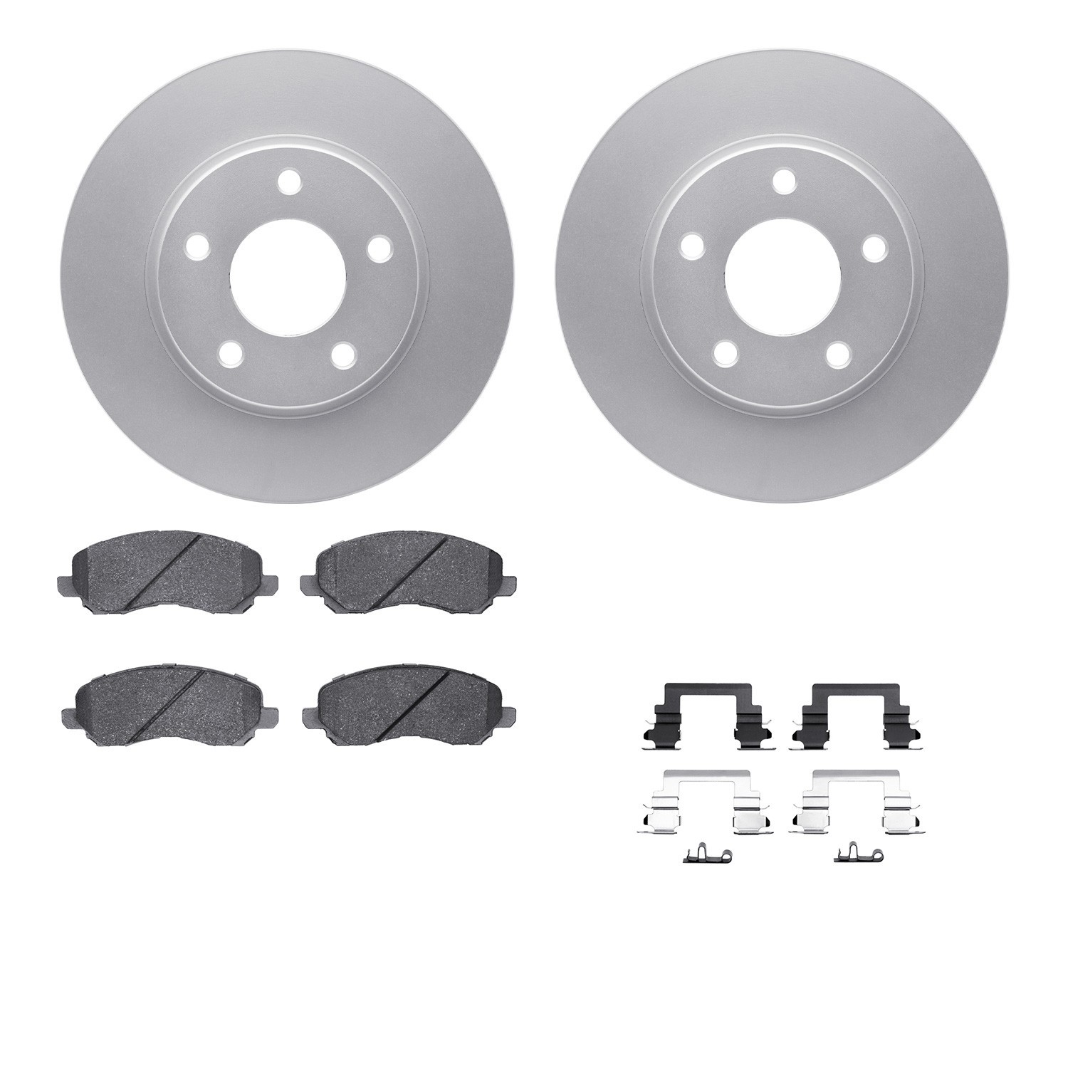 DYN 4512-40087 DFC GEOSPEC Coated Rotors with 5000 Brake Pads - Ceramic and Hardware