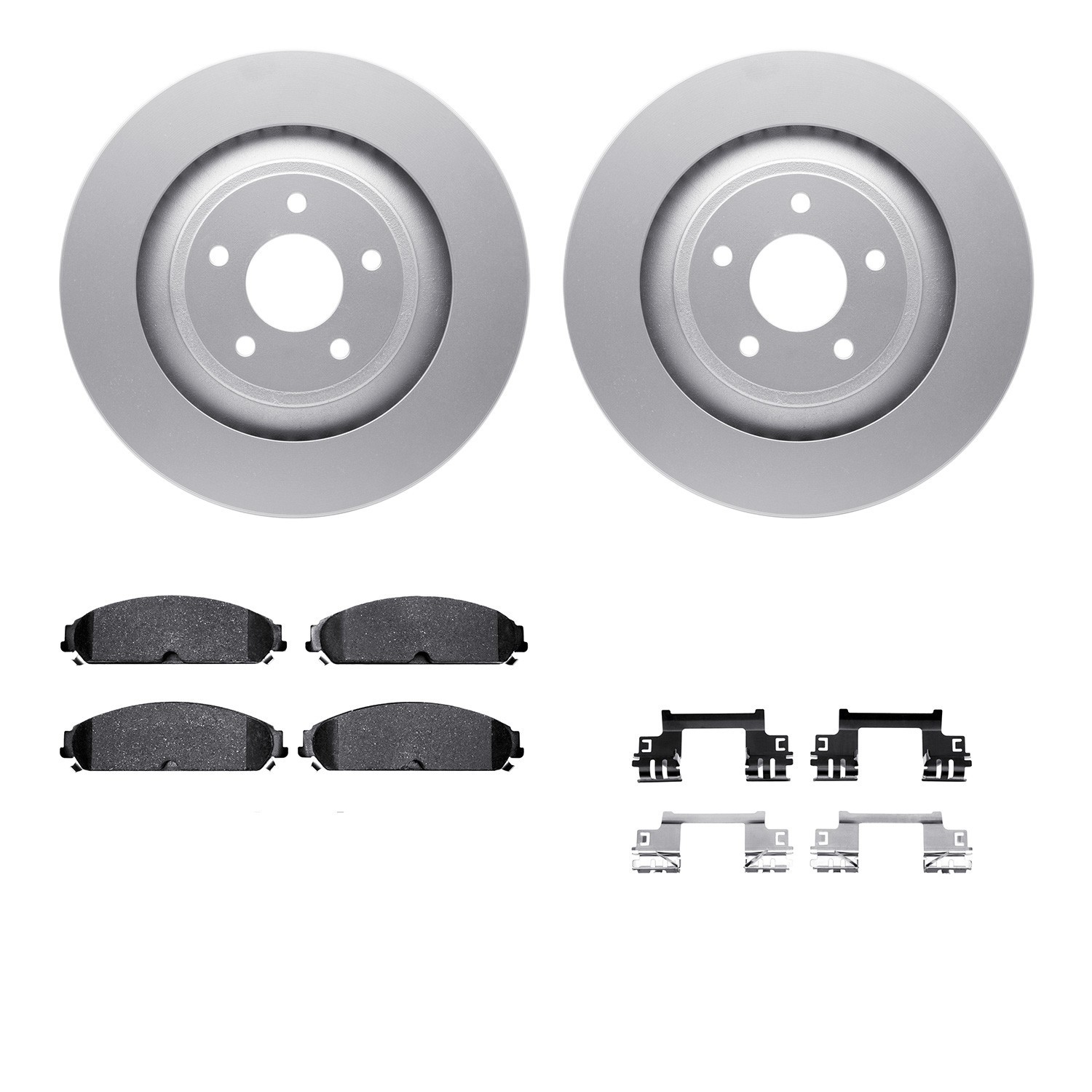 DYN 4512-40088 DFC GEOSPEC Coated Rotors with 5000 Brake Pads - Ceramic and Hardware