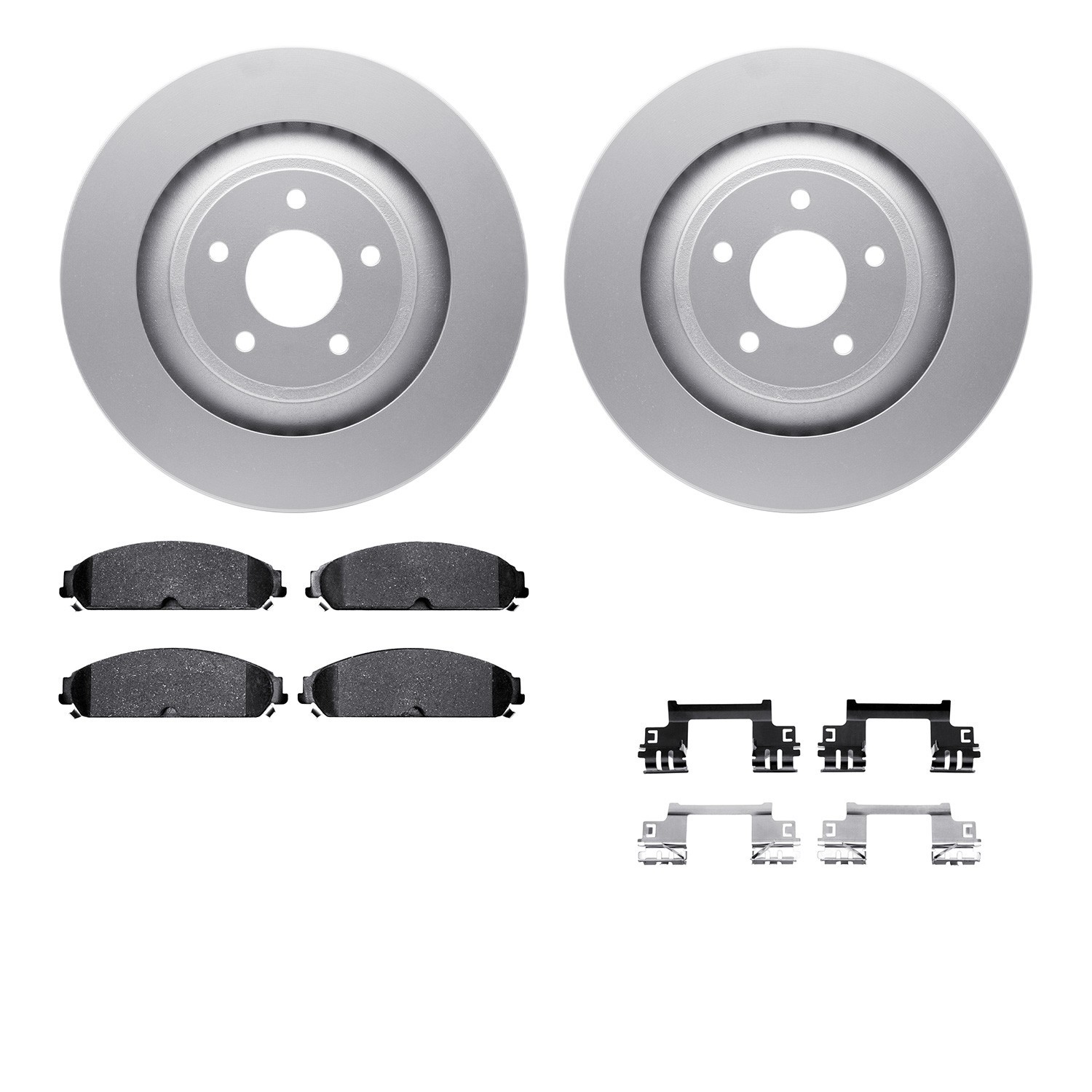 DYN 4512-40089 DFC GEOSPEC Coated Rotors with 5000 Brake Pads - Ceramic and Hardware