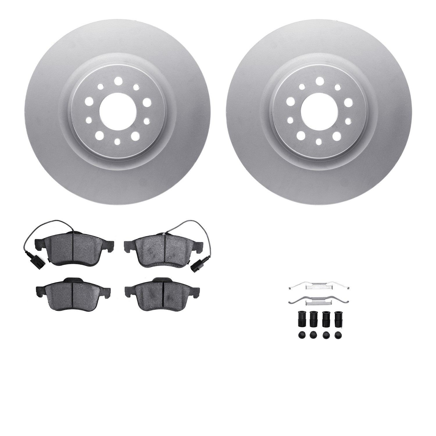 DYN 4512-40107 DFC GEOSPEC Coated Rotors with 5000 Brake Pads - Ceramic and Hardware