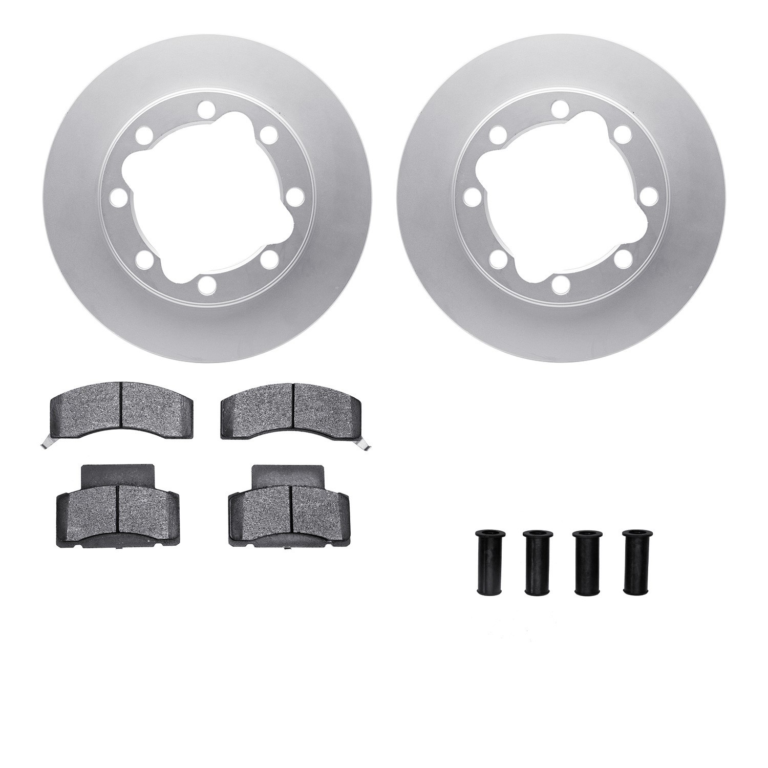 DYN 4512-40108 DFC GEOSPEC Coated Rotors with 5000 Brake Pads - Ceramic and Hardware