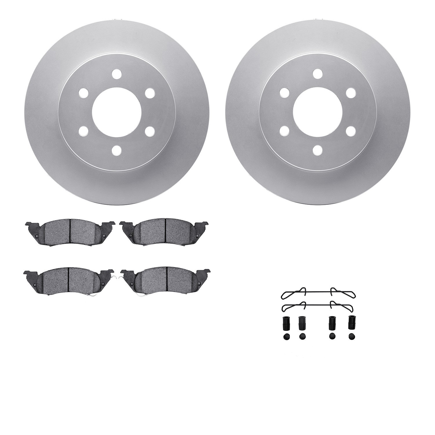 DYN 4512-40119 DFC GEOSPEC Coated Rotors with 5000 Brake Pads - Ceramic and Hardware