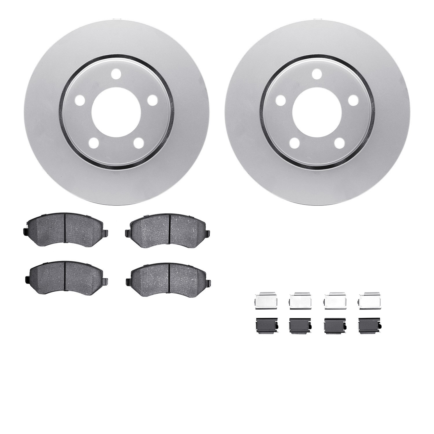 DYN 4512-40126 DFC GEOSPEC Coated Rotors with 5000 Brake Pads - Ceramic and Hardware