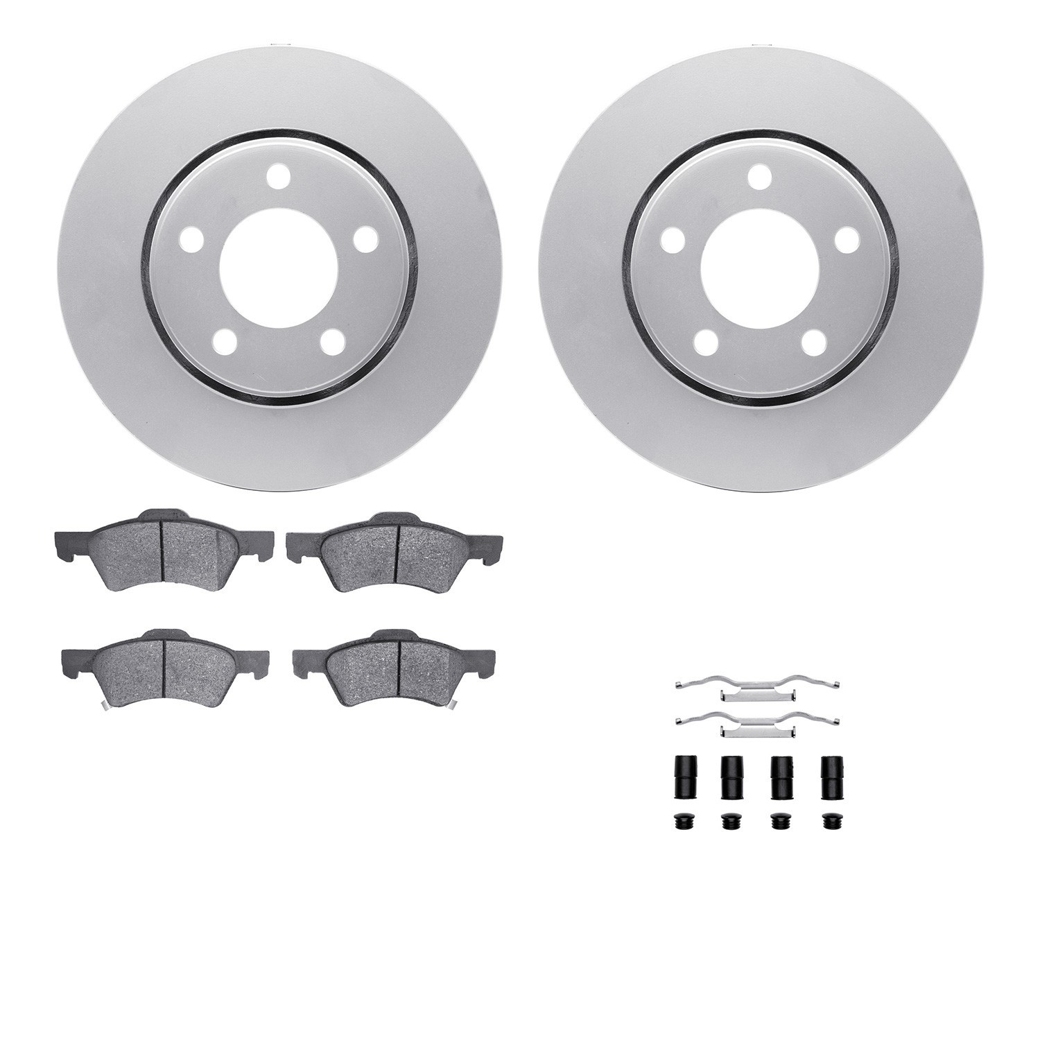 DYN 4512-40127 DFC GEOSPEC Coated Rotors with 5000 Brake Pads - Ceramic and Hardware