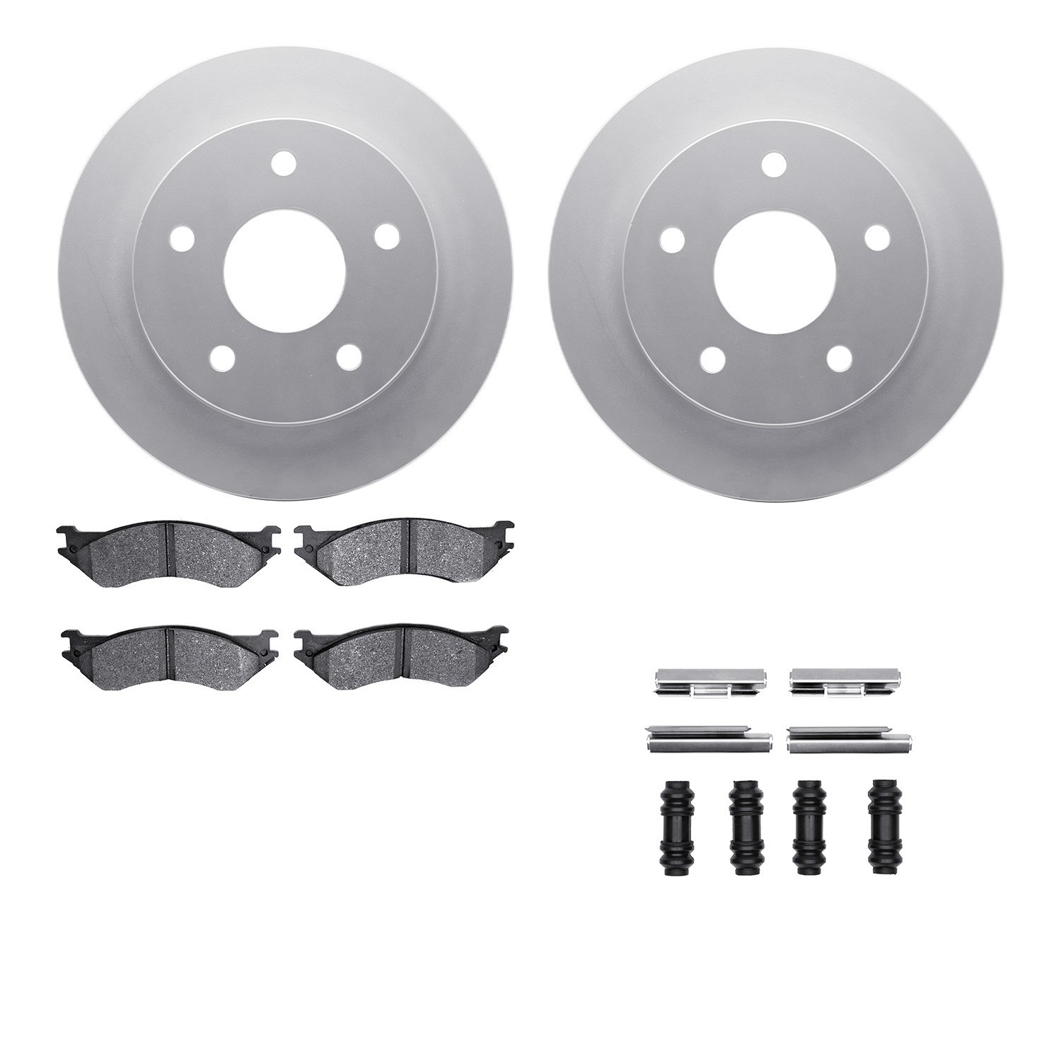 DYN 4512-40128 DFC GEOSPEC Coated Rotors with 5000 Brake Pads - Ceramic and Hardware