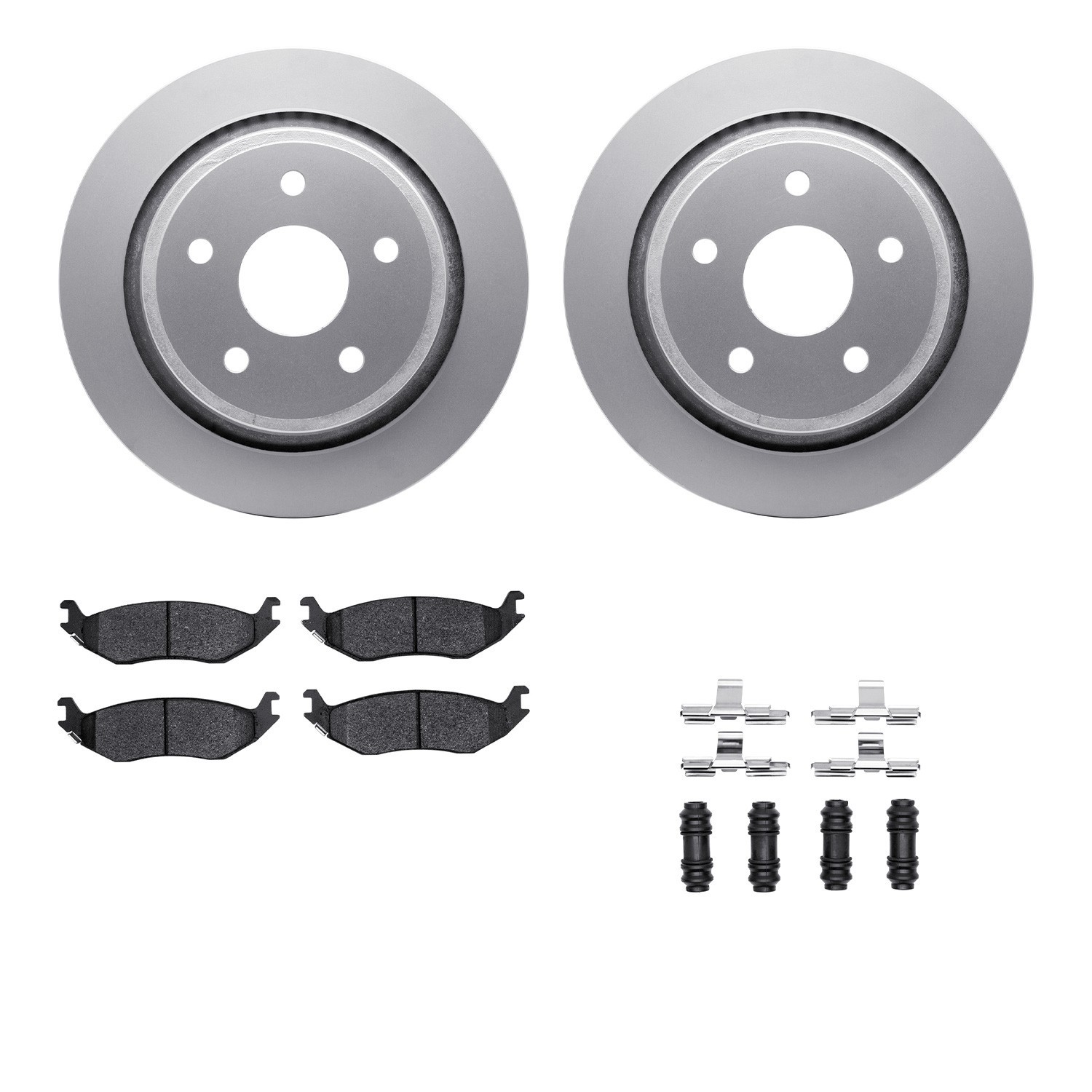 DYN-4512-40132 DFC GEOSPEC Coated Rotors with 5000 Brake Pads - Ceramic and Hardware