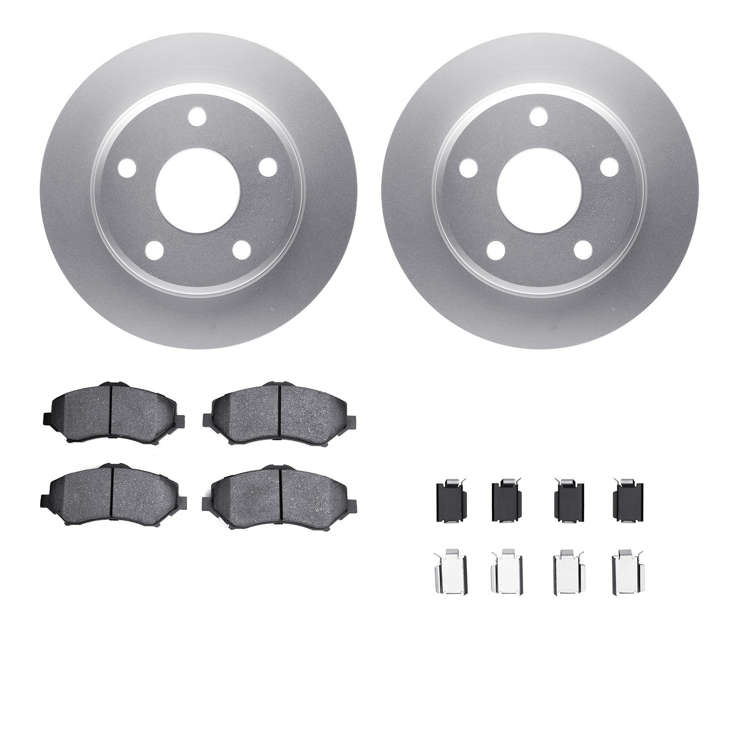 DYN 4512-40143 DFC GEOSPEC Coated Rotors with 5000 Brake Pads - Ceramic and Hardware
