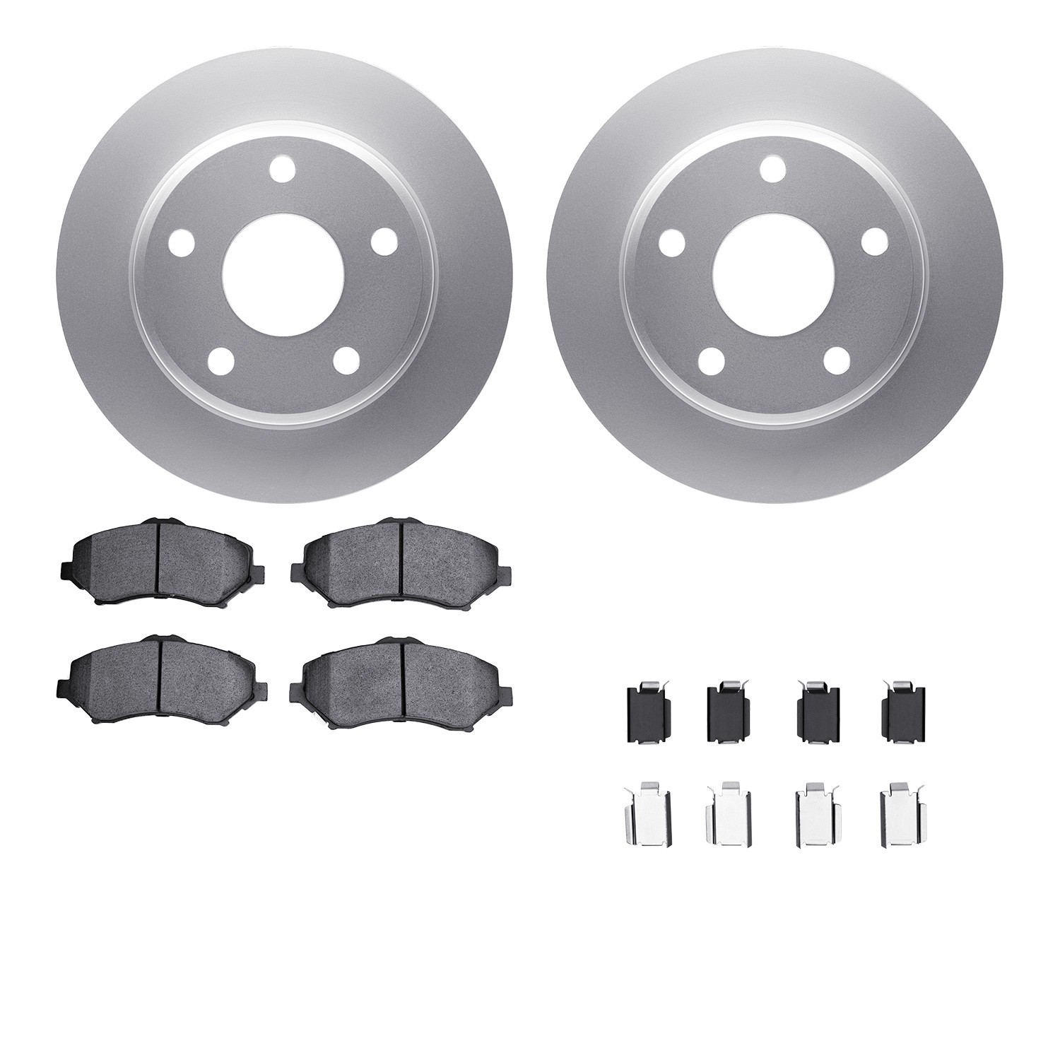 DYN-4512-40144 DFC GEOSPEC Coated Rotors with 5000 Brake Pads - Ceramic and Hardware