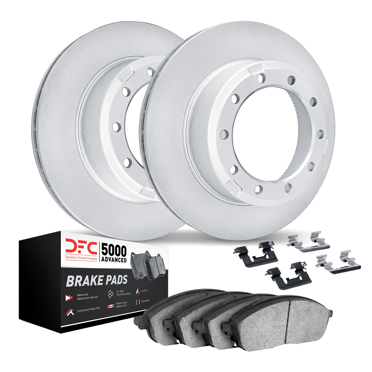 DYN 4512-40145 DFC GEOSPEC Coated Rotors with 5000 Brake Pads - Ceramic and Hardware - Image 2
