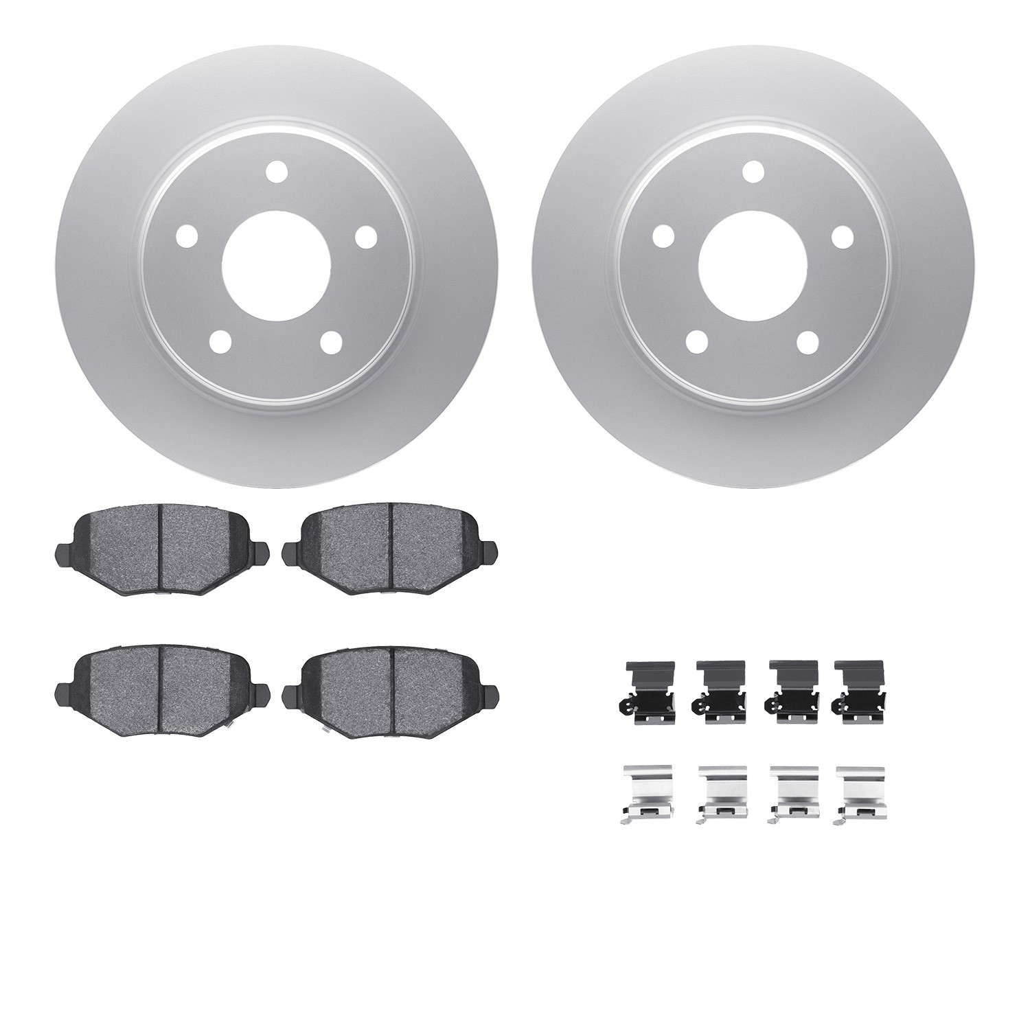 DYN 4512-40147 DFC GEOSPEC Coated Rotors with 5000 Brake Pads - Ceramic and Hardware