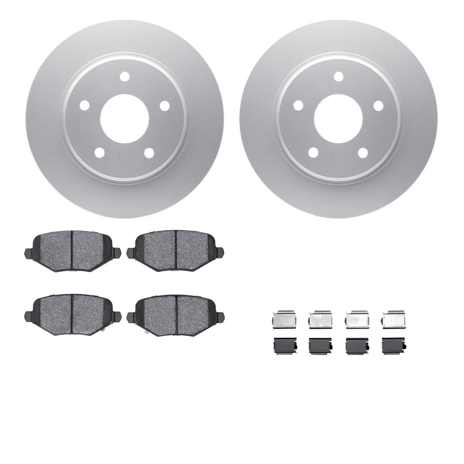 DYN 4512-40148 DFC GEOSPEC Coated Rotors with 5000 Brake Pads - Ceramic and Hardware