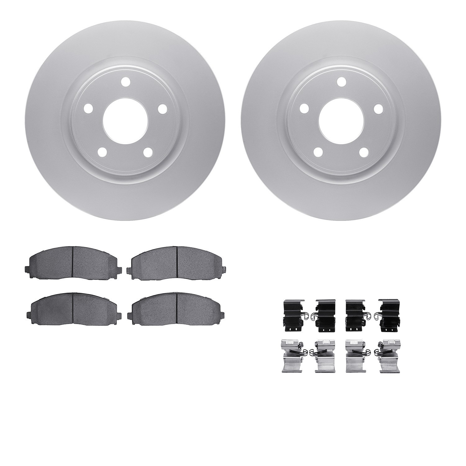 DYN-4512-40151 DFC GEOSPEC Coated Rotors with 5000 Brake Pads - Ceramic and Hardware