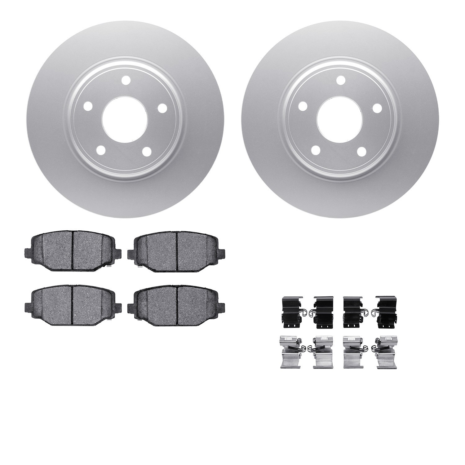 DYN-4512-40152 DFC GEOSPEC Coated Rotors with 5000 Brake Pads - Ceramic and Hardware