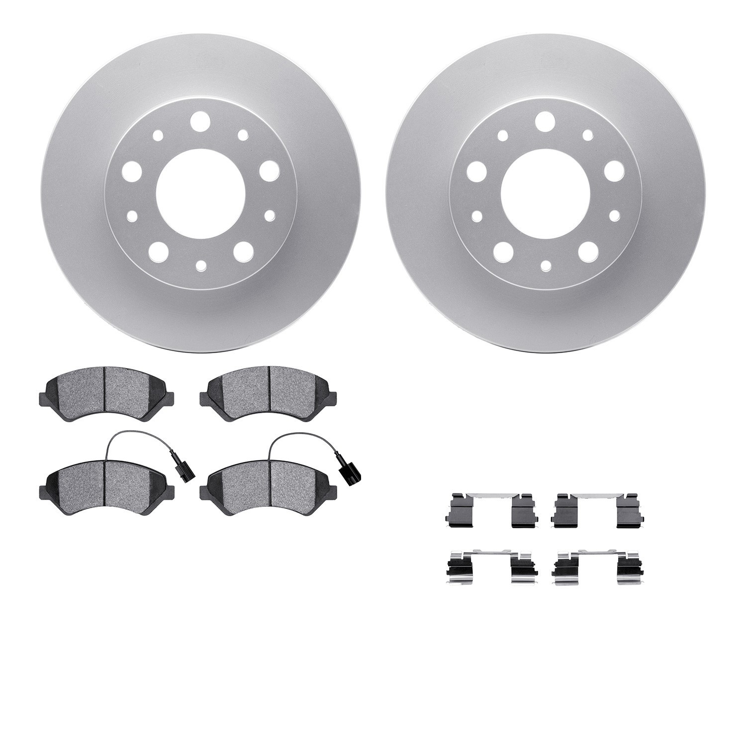 DYN 4512-40154 DFC GEOSPEC Coated Rotors with 5000 Brake Pads - Ceramic and Hardware