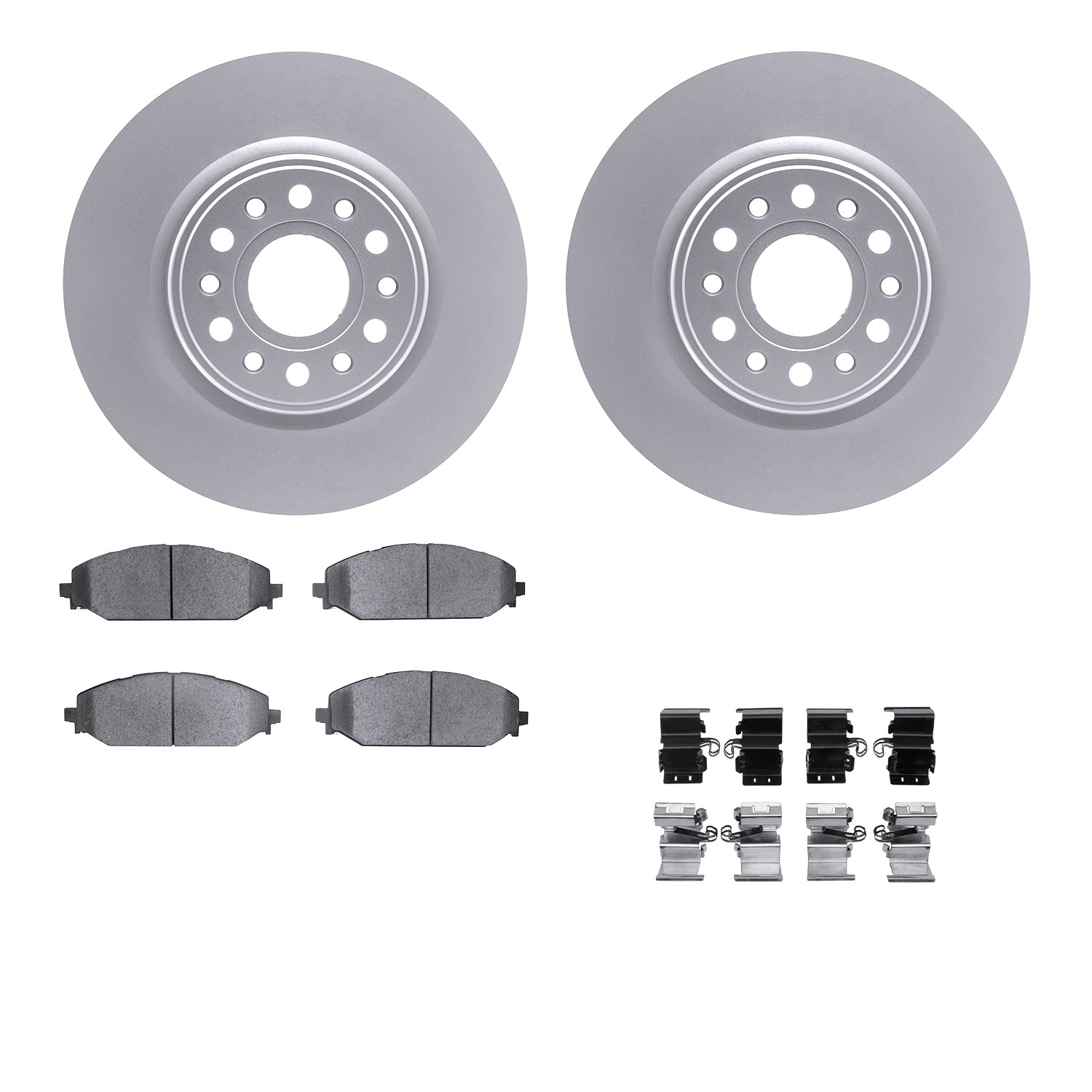 DYN-4512-40162 DFC GEOSPEC Coated Rotors with 5000 Brake Pads - Ceramic and Hardware