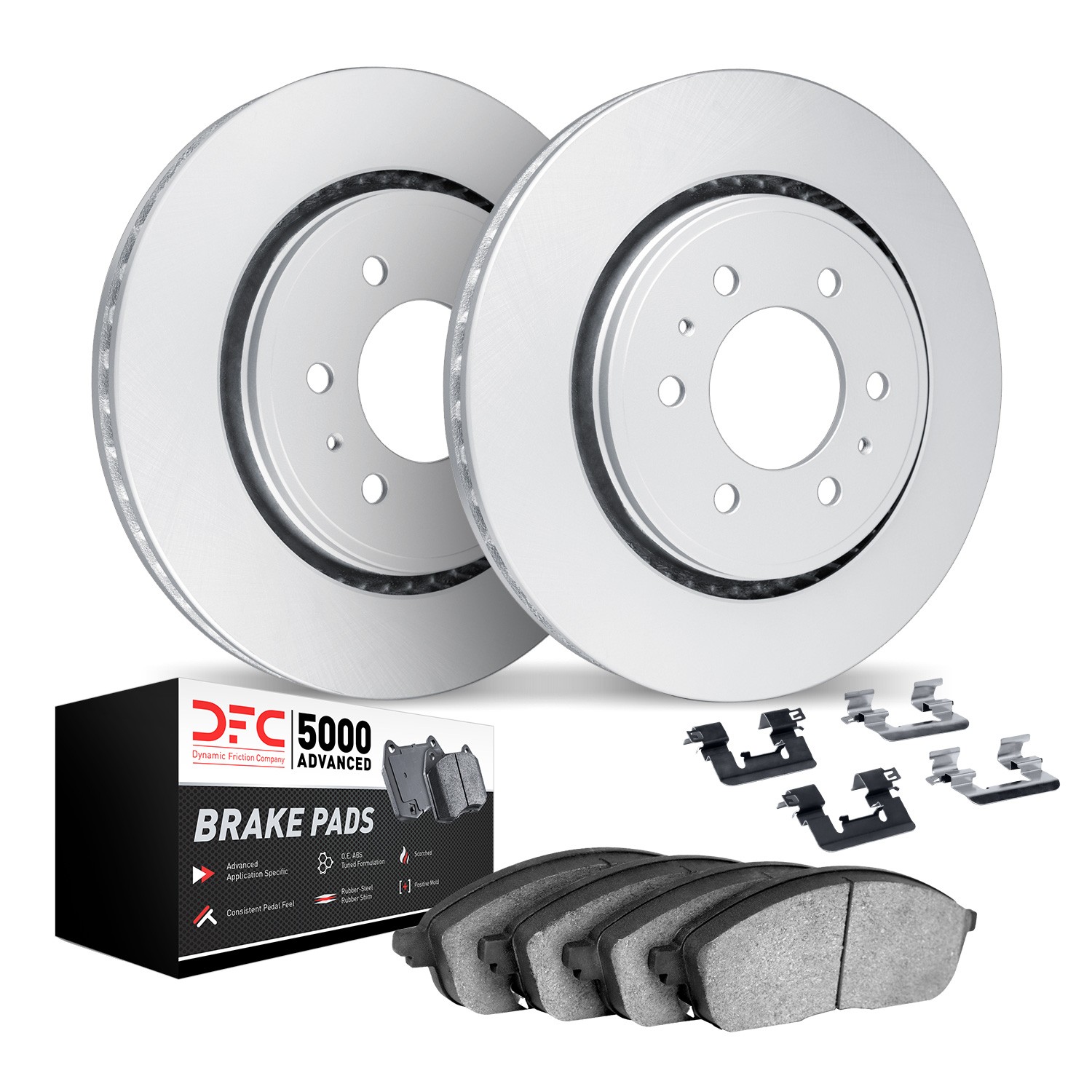 DYN-4512-40162 DFC GEOSPEC Coated Rotors with 5000 Brake Pads - Ceramic and Hardware - Image 2