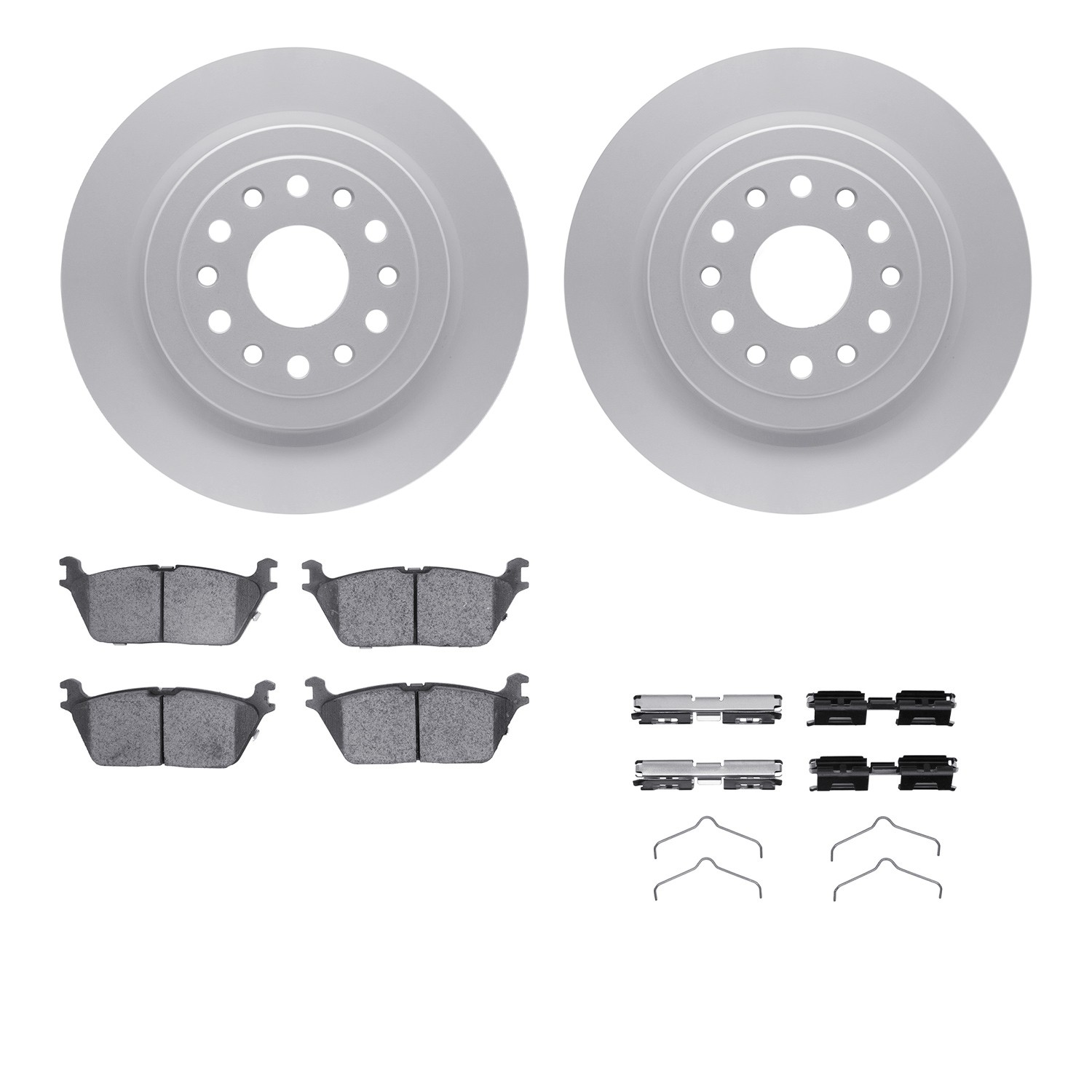 DYN-4512-40163 DFC GEOSPEC Coated Rotors with 5000 Brake Pads - Ceramic and Hardware