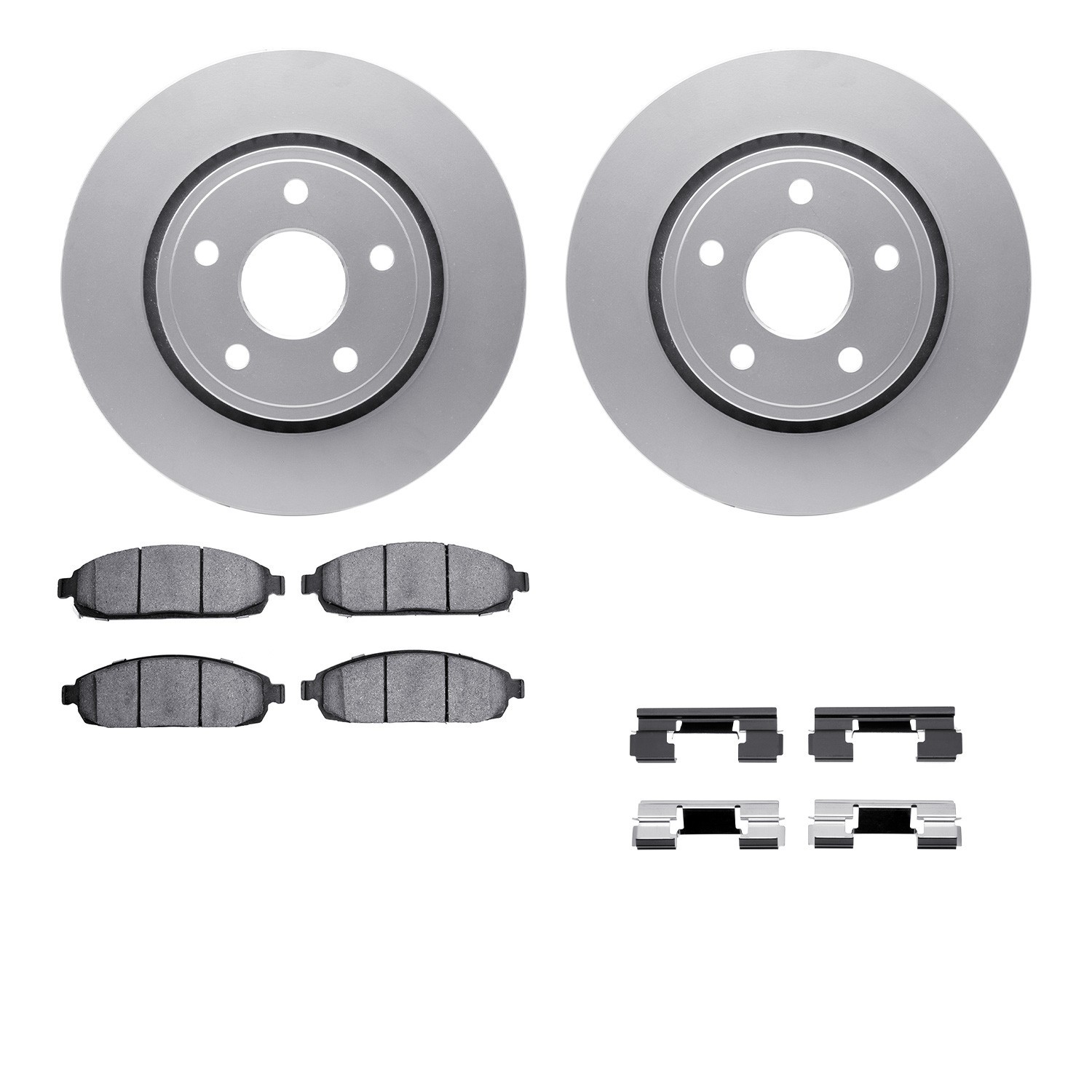 DYN-4512-42013 DFC GEOSPEC Coated Rotors with 5000 Brake Pads - Ceramic and Hardware