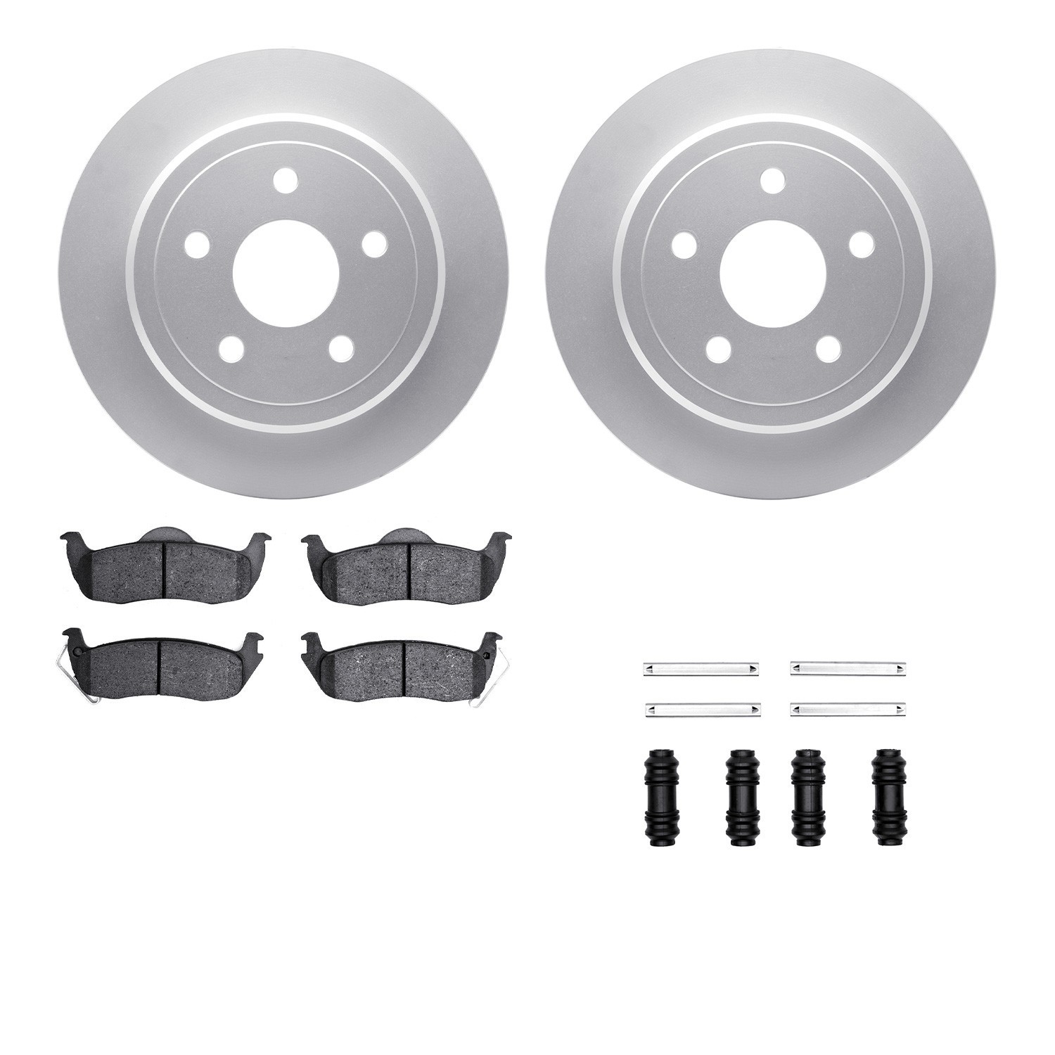 DYN 4512-42043 DFC GEOSPEC Coated Rotors with 5000 Brake Pads - Ceramic and Hardware
