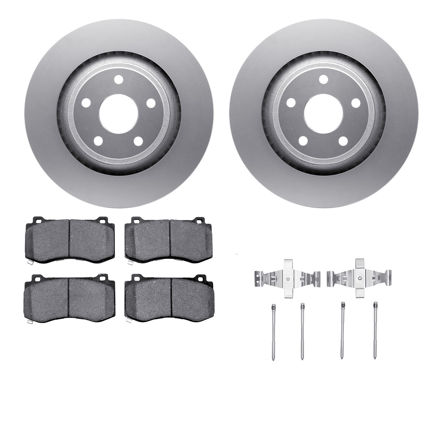 DYN 4512-42044 DFC GEOSPEC Coated Rotors with 5000 Brake Pads - Ceramic and Hardware