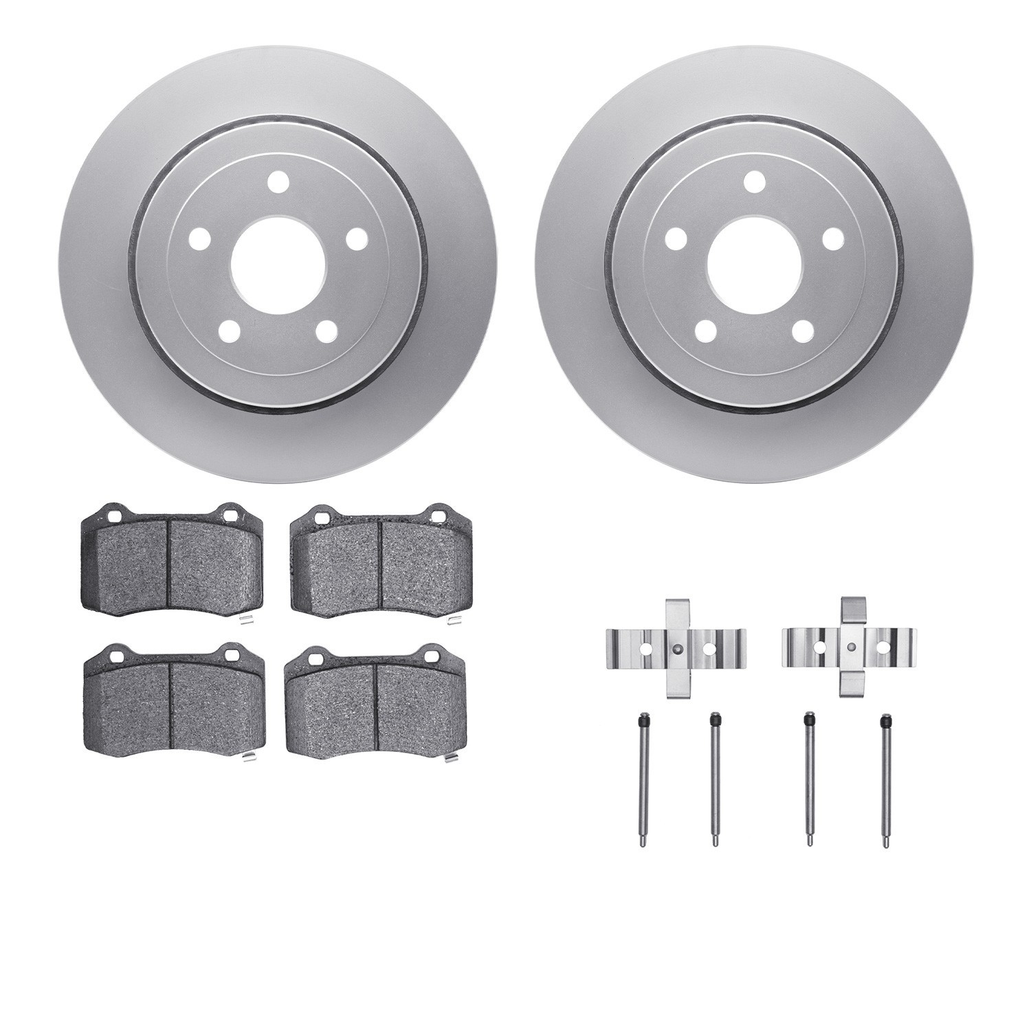 DYN 4512-42046 DFC GEOSPEC Coated Rotors with 5000 Brake Pads - Ceramic and Hardware
