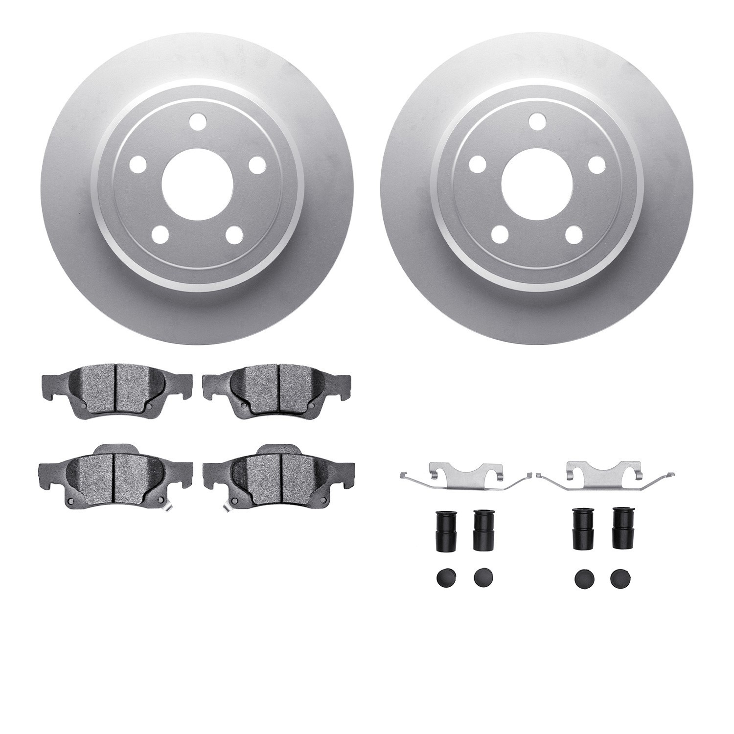 DYN 4512-42047 DFC GEOSPEC Coated Rotors with 5000 Brake Pads - Ceramic and Hardware
