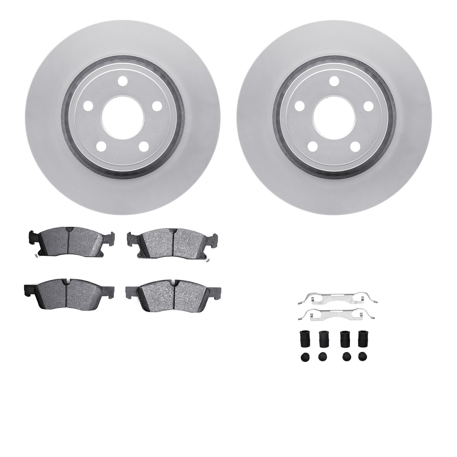 DYN 4512-42052 DFC GEOSPEC Coated Rotors with 5000 Brake Pads - Ceramic and Hardware