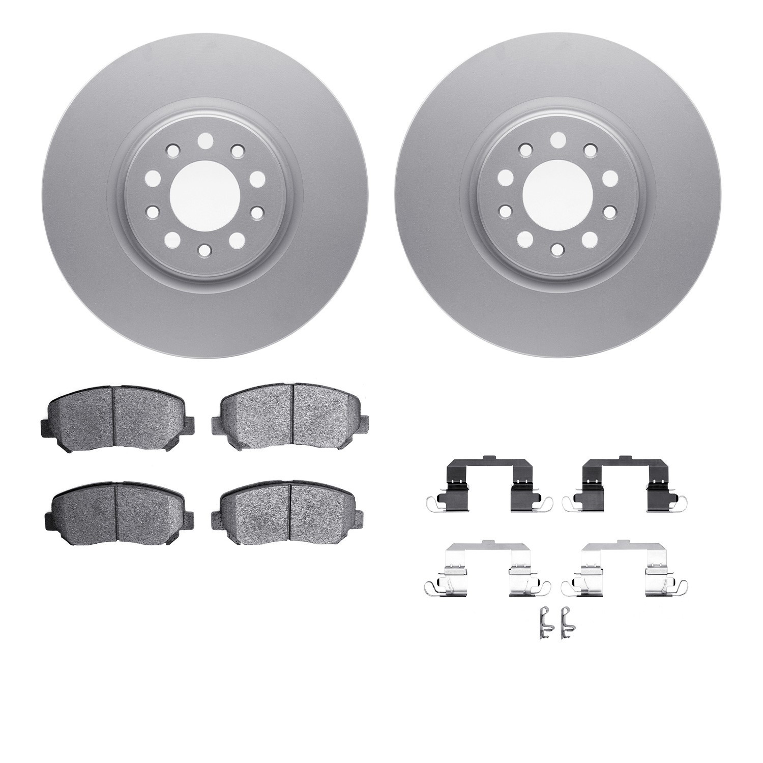 DYN 4512-42062 DFC GEOSPEC Coated Rotors with 5000 Brake Pads - Ceramic and Hardware