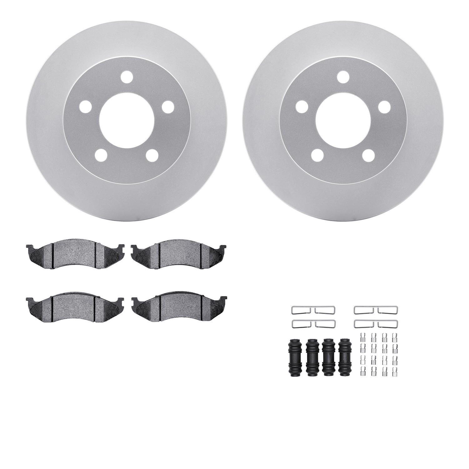 DYN 4512-42073 DFC GEOSPEC Coated Rotors with 5000 Brake Pads - Ceramic and Hardware