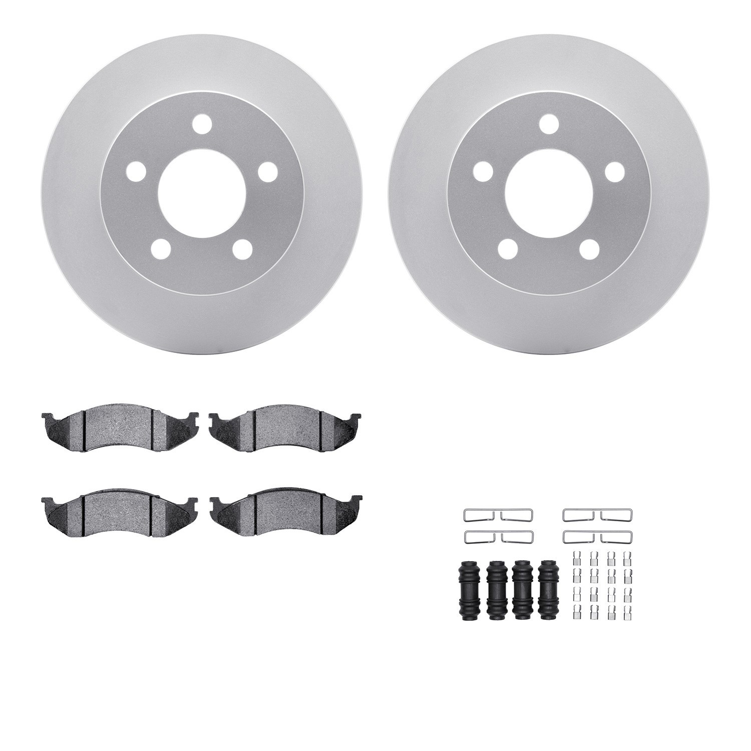 DYN-4512-42074 DFC GEOSPEC Coated Rotors with 5000 Brake Pads - Ceramic and Hardware