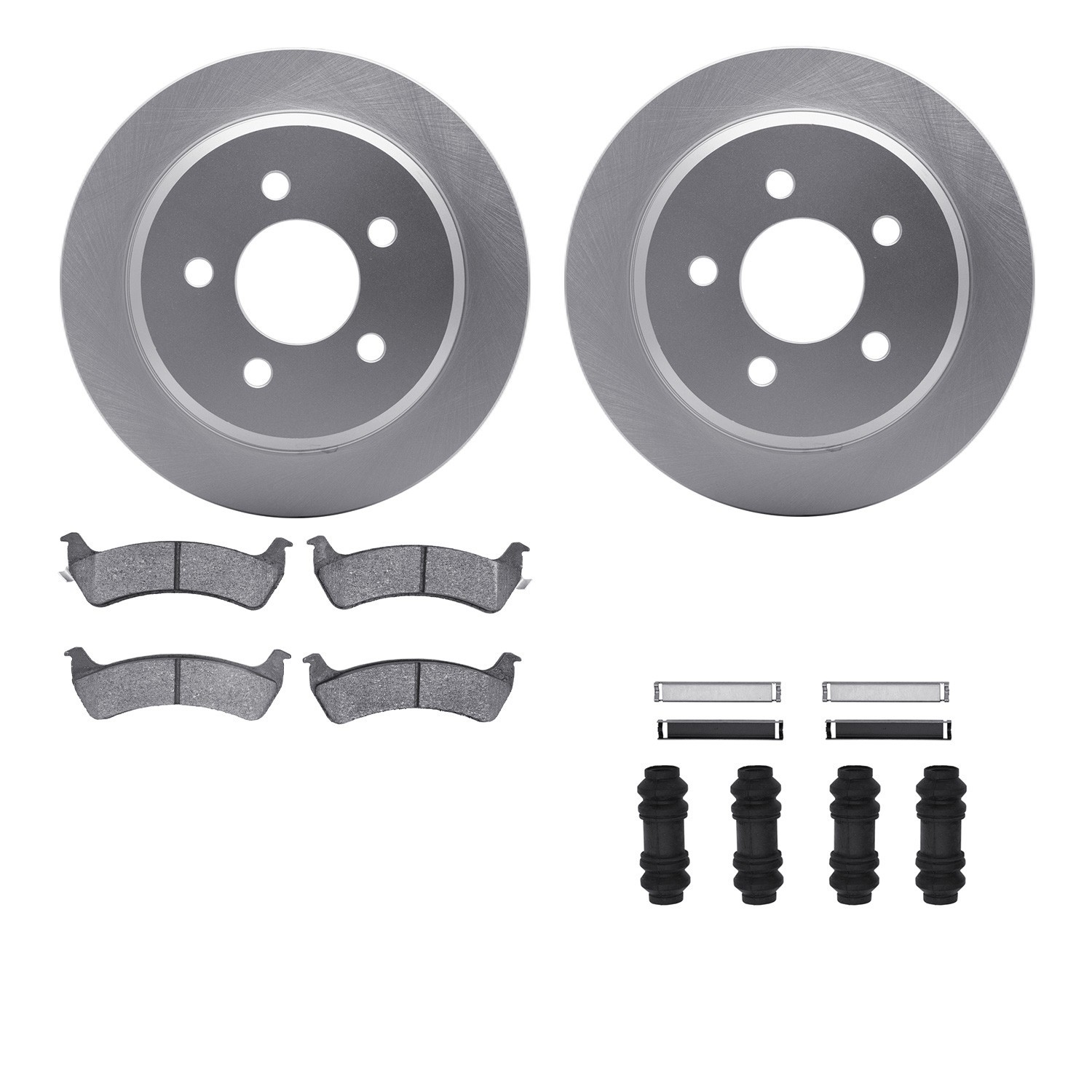 DYN 4512-42075 DFC GEOSPEC Coated Rotors with 5000 Brake Pads - Ceramic and Hardware