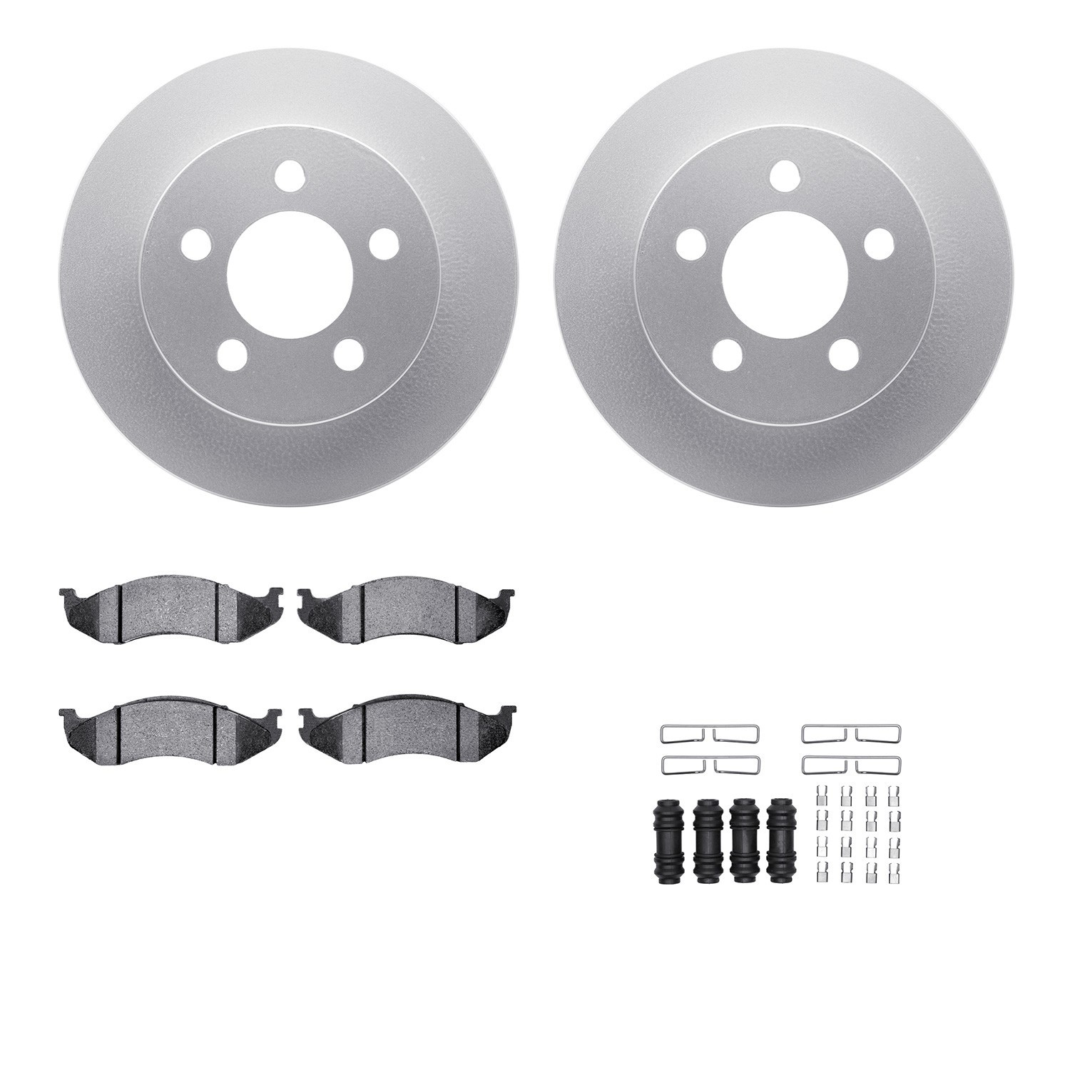 DYN-4512-42082 DFC GEOSPEC Coated Rotors with 5000 Brake Pads - Ceramic and Hardware