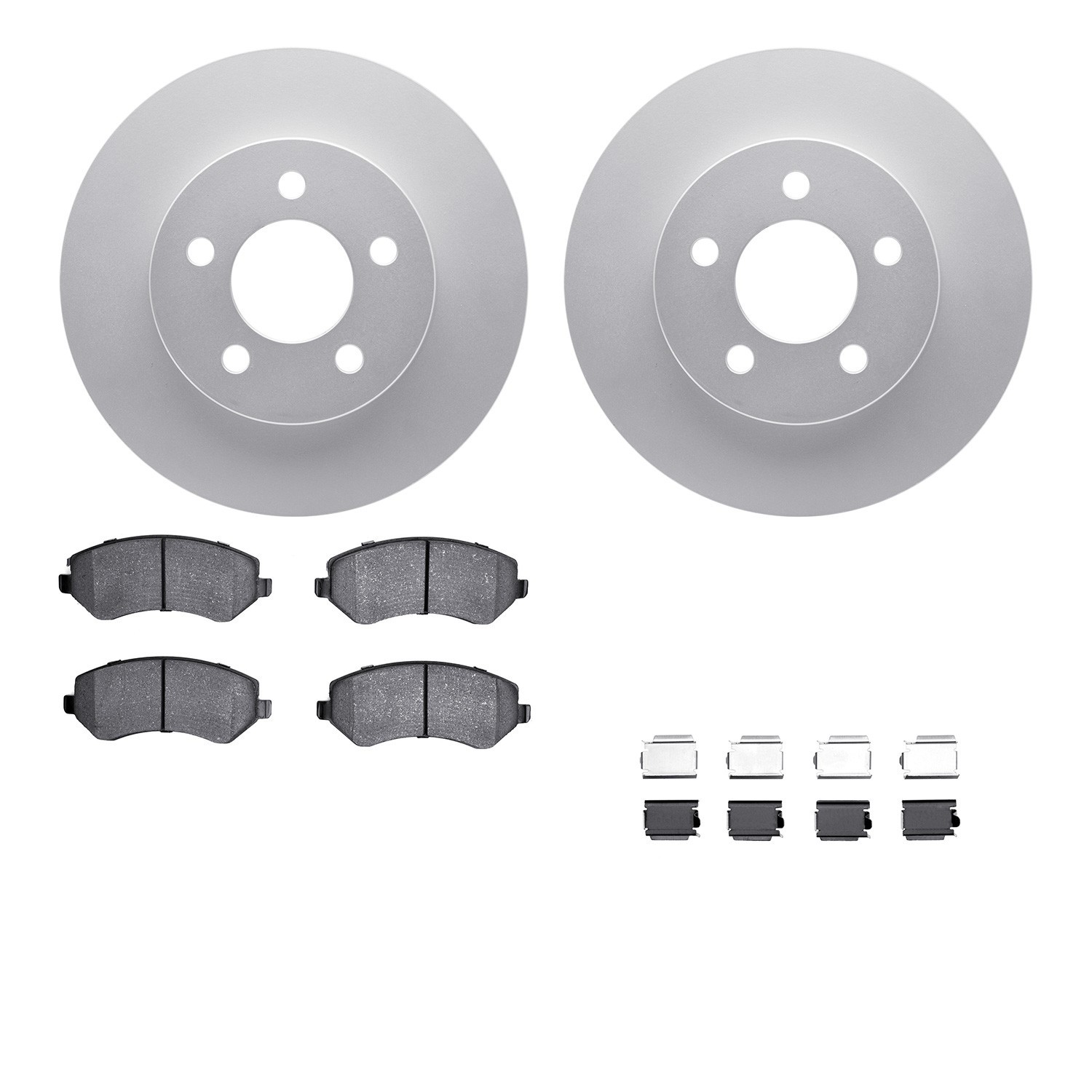 DYN 4512-42083 DFC GEOSPEC Coated Rotors with 5000 Brake Pads - Ceramic and Hardware